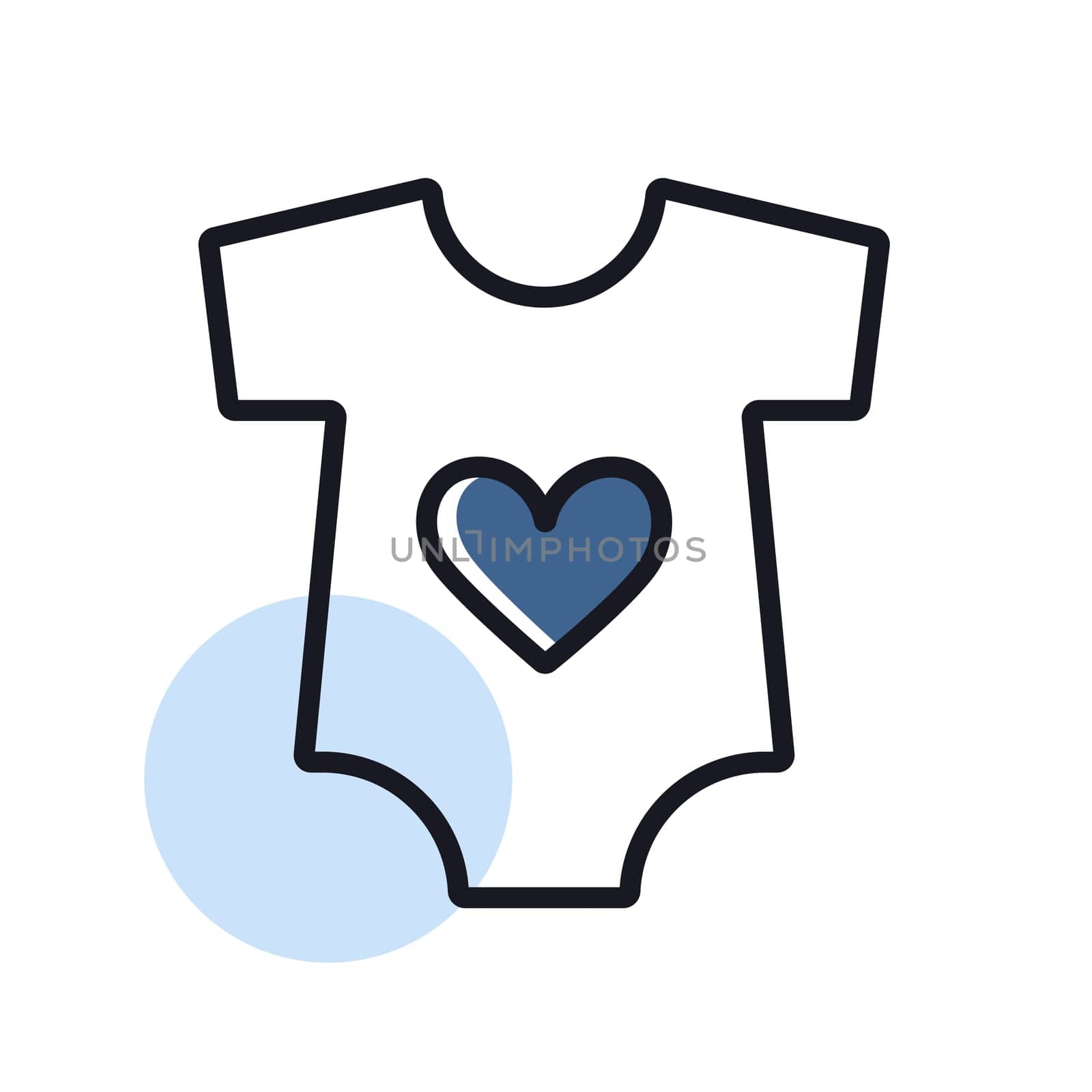Baby bodysuit isolated vector icon. Baby Romper. Graph symbol for children and newborn babies web site and apps design, logo, app, UI