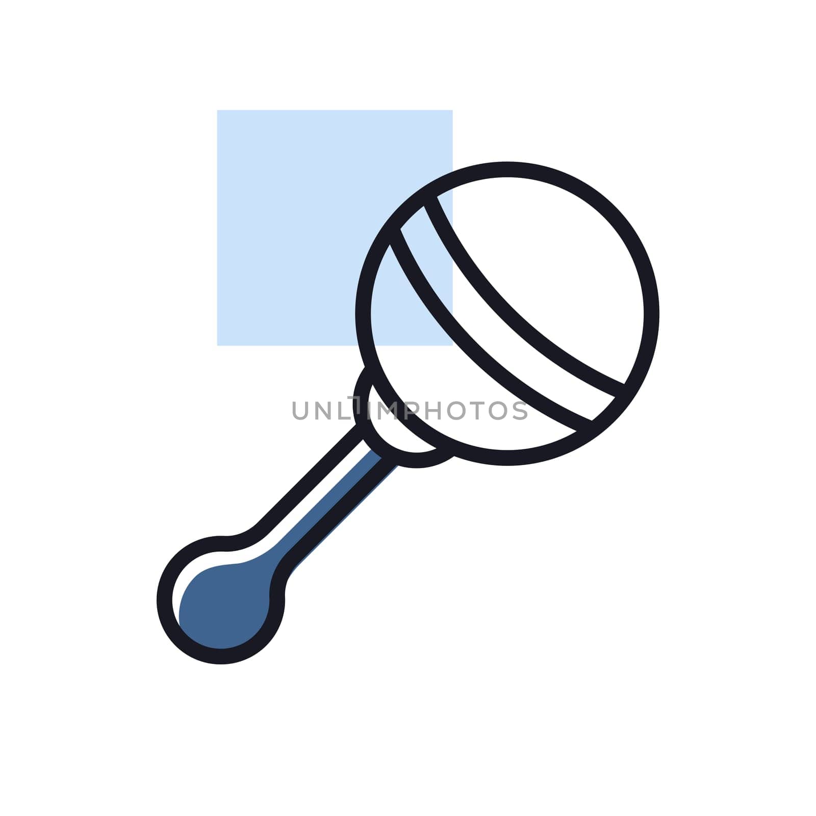 Baby rattle toy vector isolated icon. Graph symbol for children and newborn babies web site and apps design, logo, app, UI