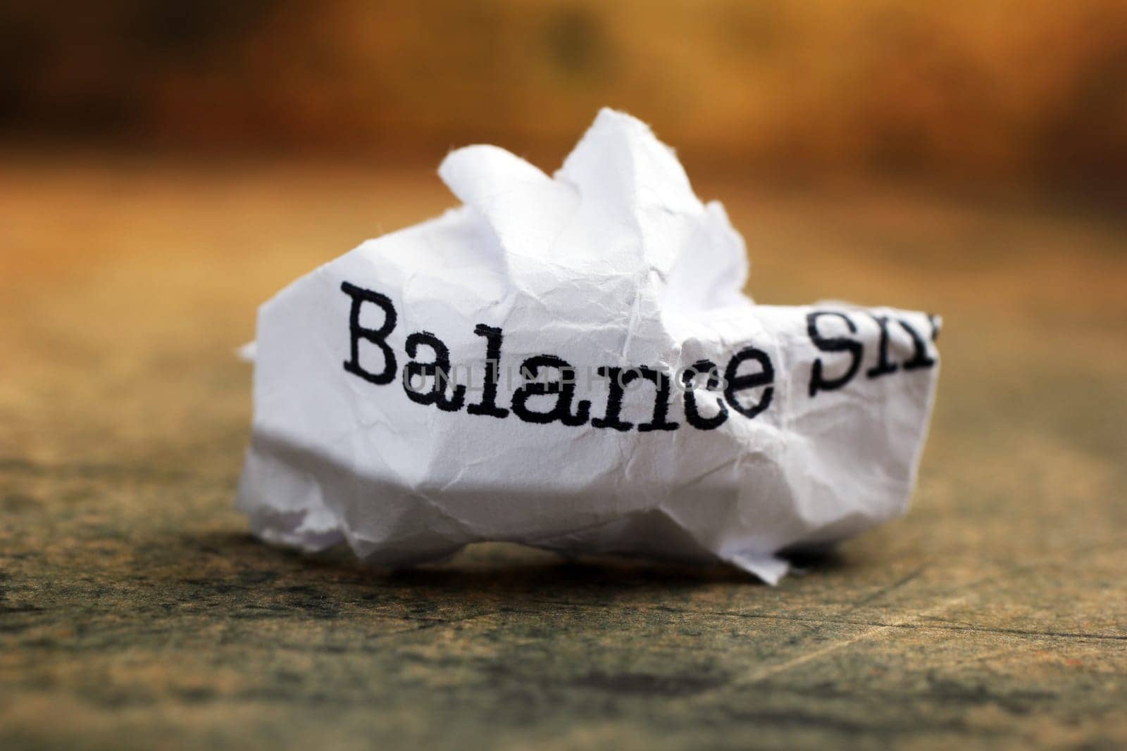 Balance crinkled paper