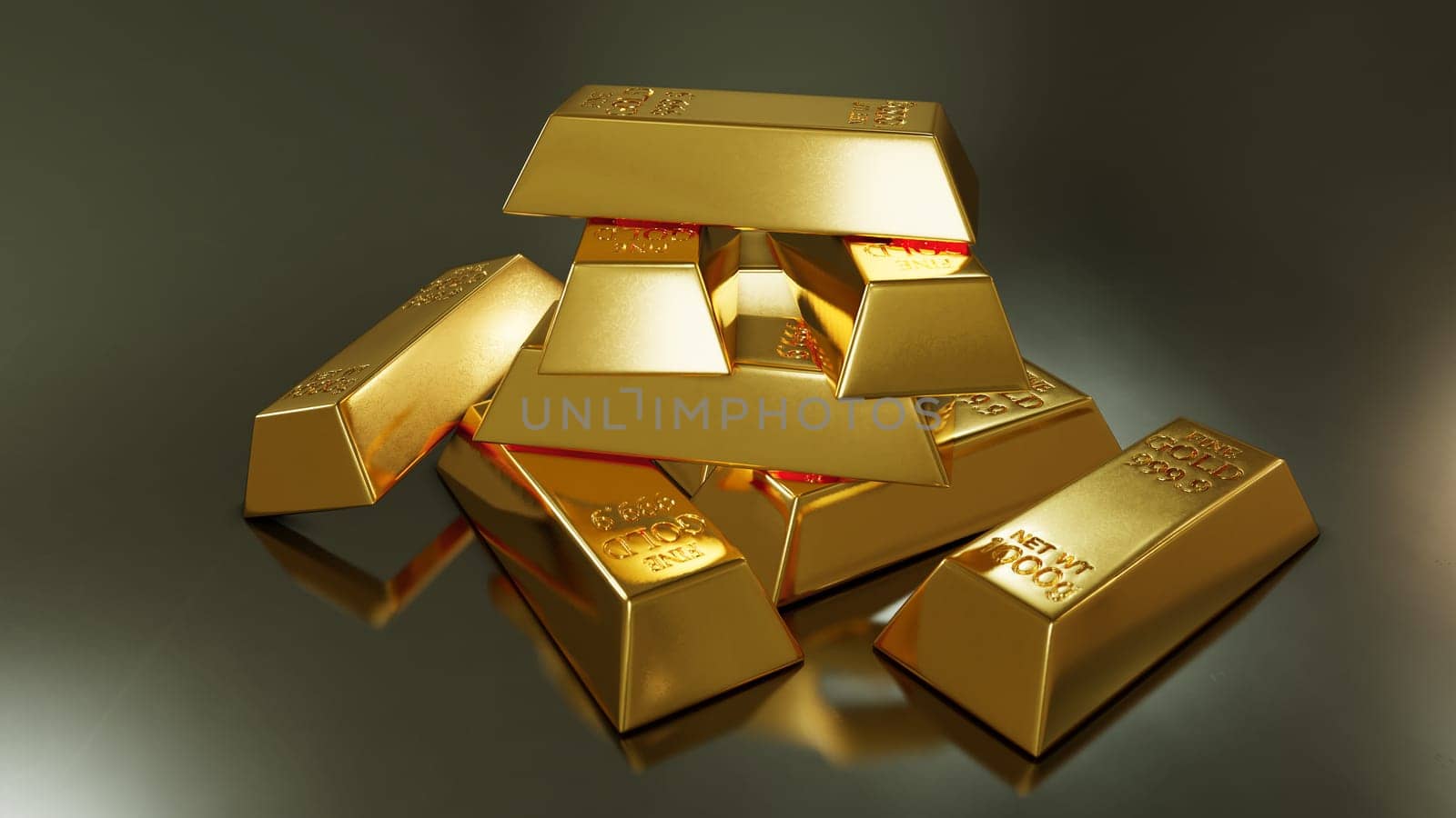 3D illustration Background for advertising and wallpaper in investment and storage gold scene. 3D rendering in decorative concept.