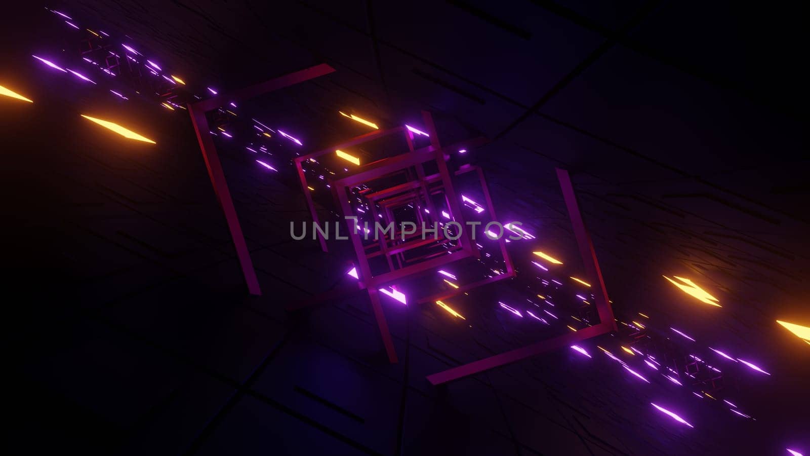 3D illustration Background for advertising and wallpaper in retro and sci fi cyberpunk scene. 3D rendering in decorative concept.