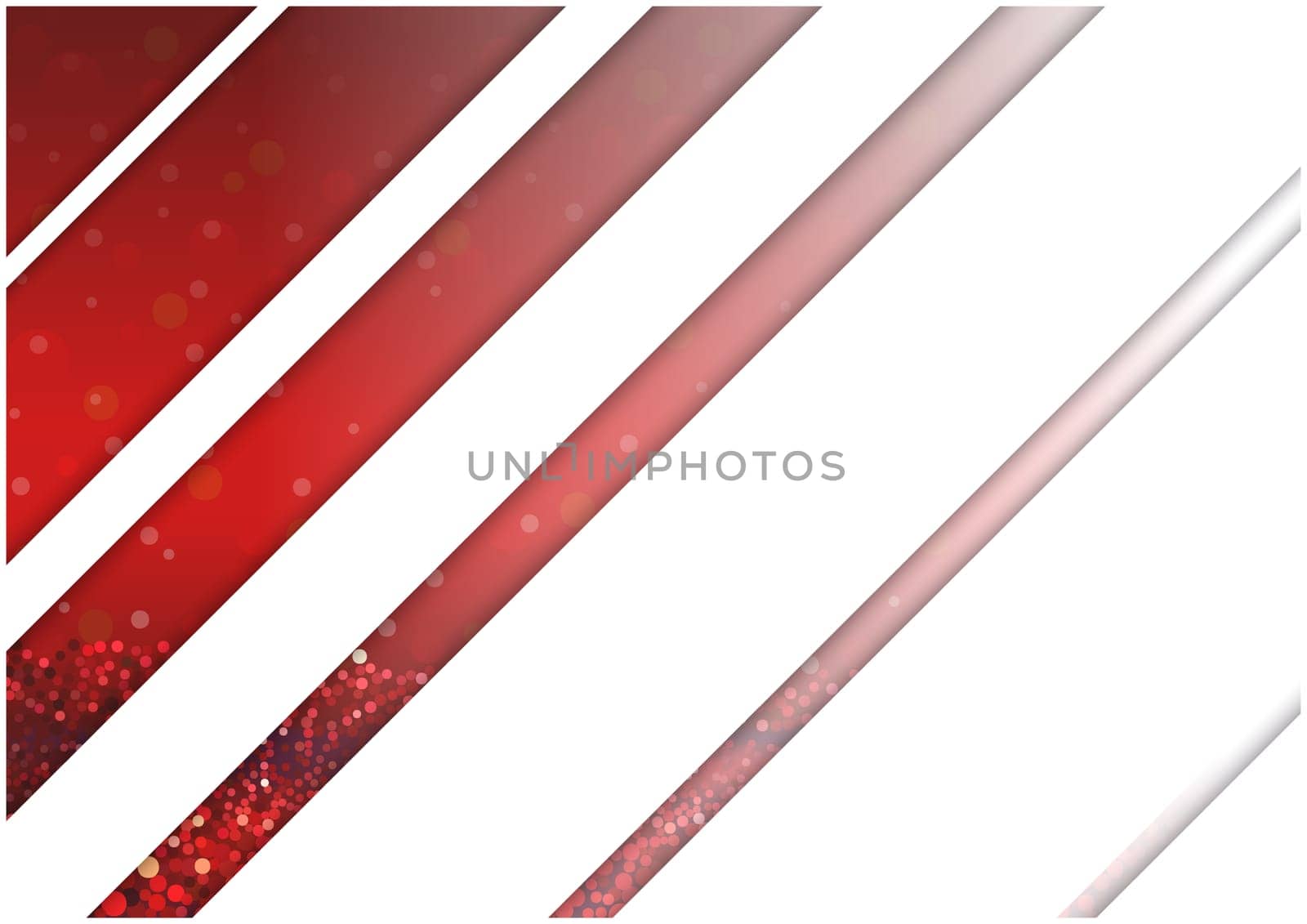 Background with Abstract Red Glitter Grain and White Diagonal Stripes with Drop Shadow - Colored Illustration, Vector