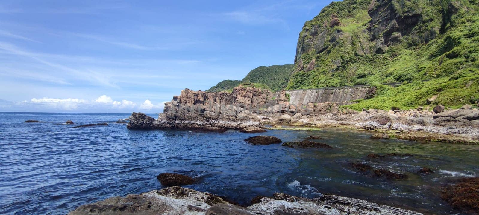 Nanya Strange Rocks, New Taipei City - Jul 27, 2022 : Strange rocks and rocks stretching hundreds of meters, can be said to be Bamboo Shoot Rock, Ice Cream Rock, Sea Dog Rock, etc. in the Natural Geology Classroom, Xinshi, Taiwan