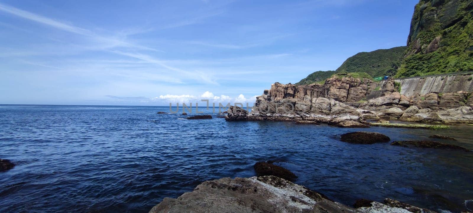 Nanya Strange Rocks, New Taipei City - Jul 27, 2022 : Strange rocks and rocks stretching hundreds of meters, can be said to be Bamboo Shoot Rock, Ice Cream Rock, Sea Dog Rock, etc. in the Natural Geology Classroom, Xinshi, Taiwan