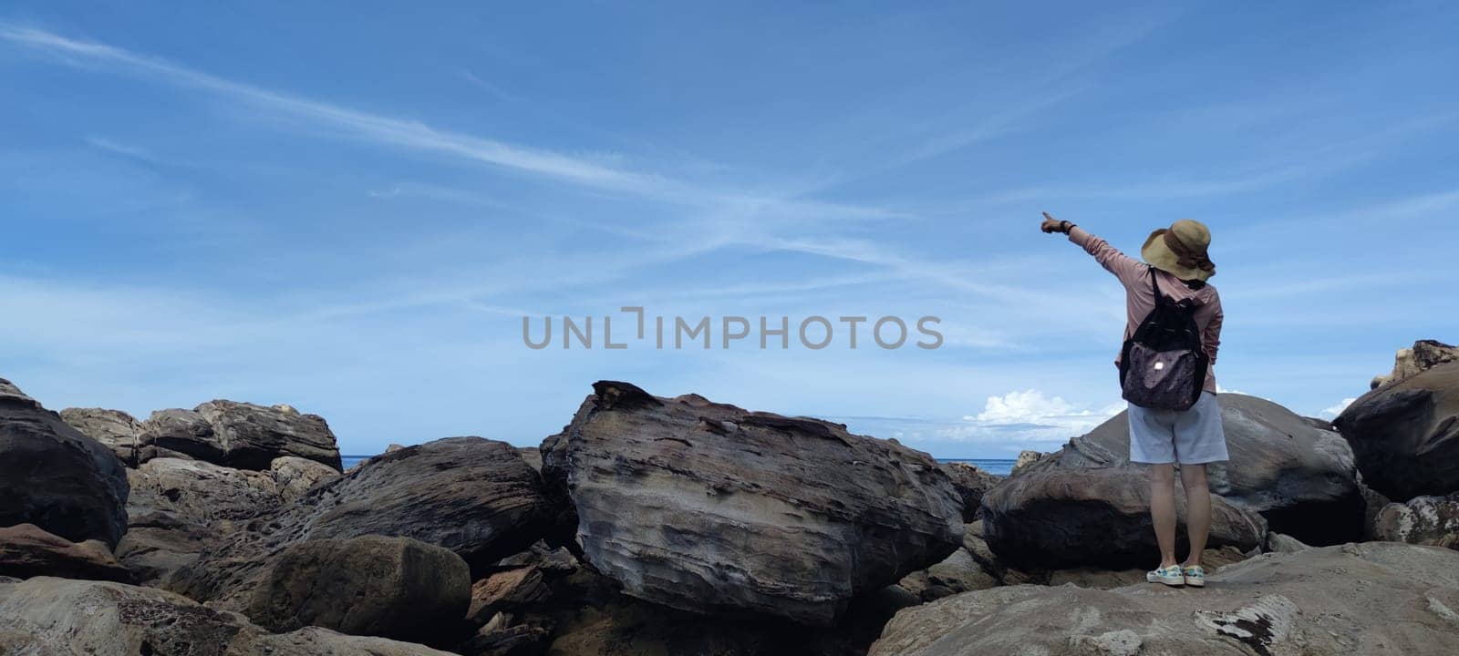 Nanya Strange Rocks, New Taipei City - Jul 27, 2022 : Strange rocks and rocks stretching hundreds of meters, can be said to be Bamboo Shoot Rock, Ice Cream Rock, Sea Dog Rock, etc. in the Natural Geology Classroom, Xinshi, Taiwan