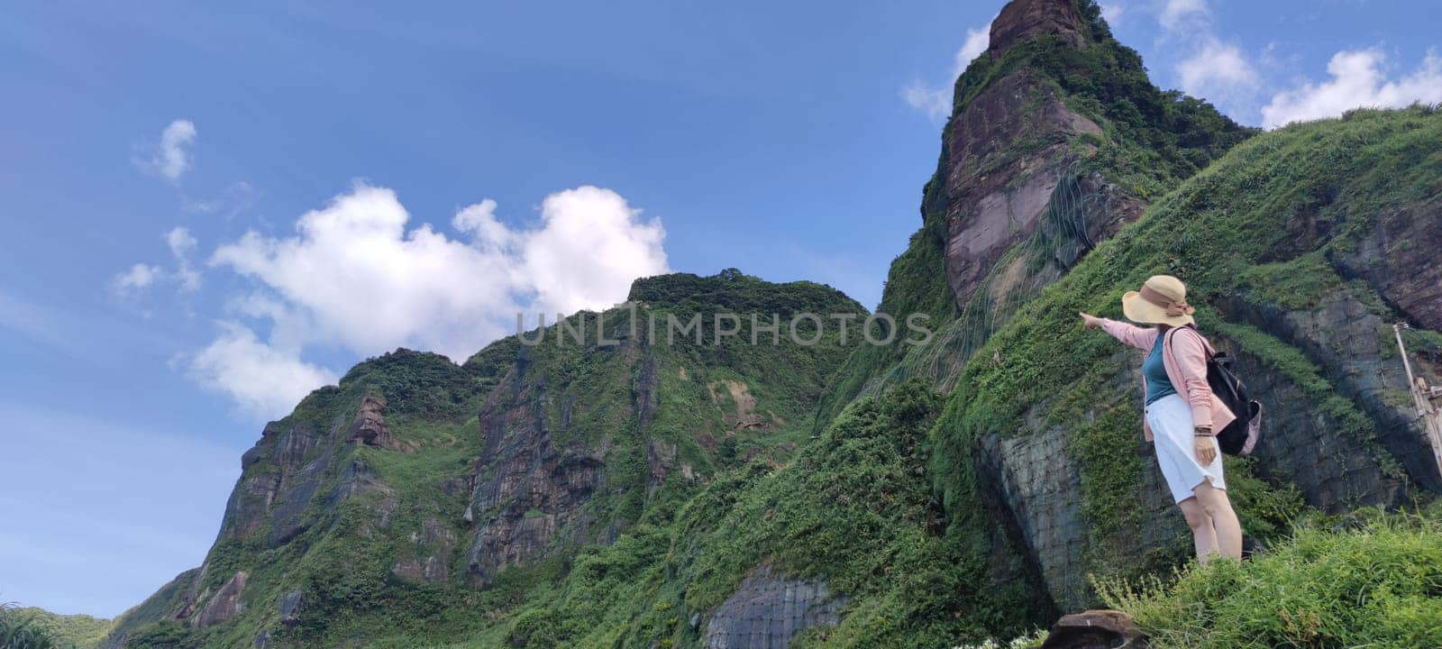 Nanya Strange Rocks, New Taipei City - Jul 27, 2022 : Strange rocks and rocks stretching hundreds of meters, can be said to be Bamboo Shoot Rock, Ice Cream Rock, Sea Dog Rock, etc. in the Natural Geology Classroom, Xinshi, Taiwan