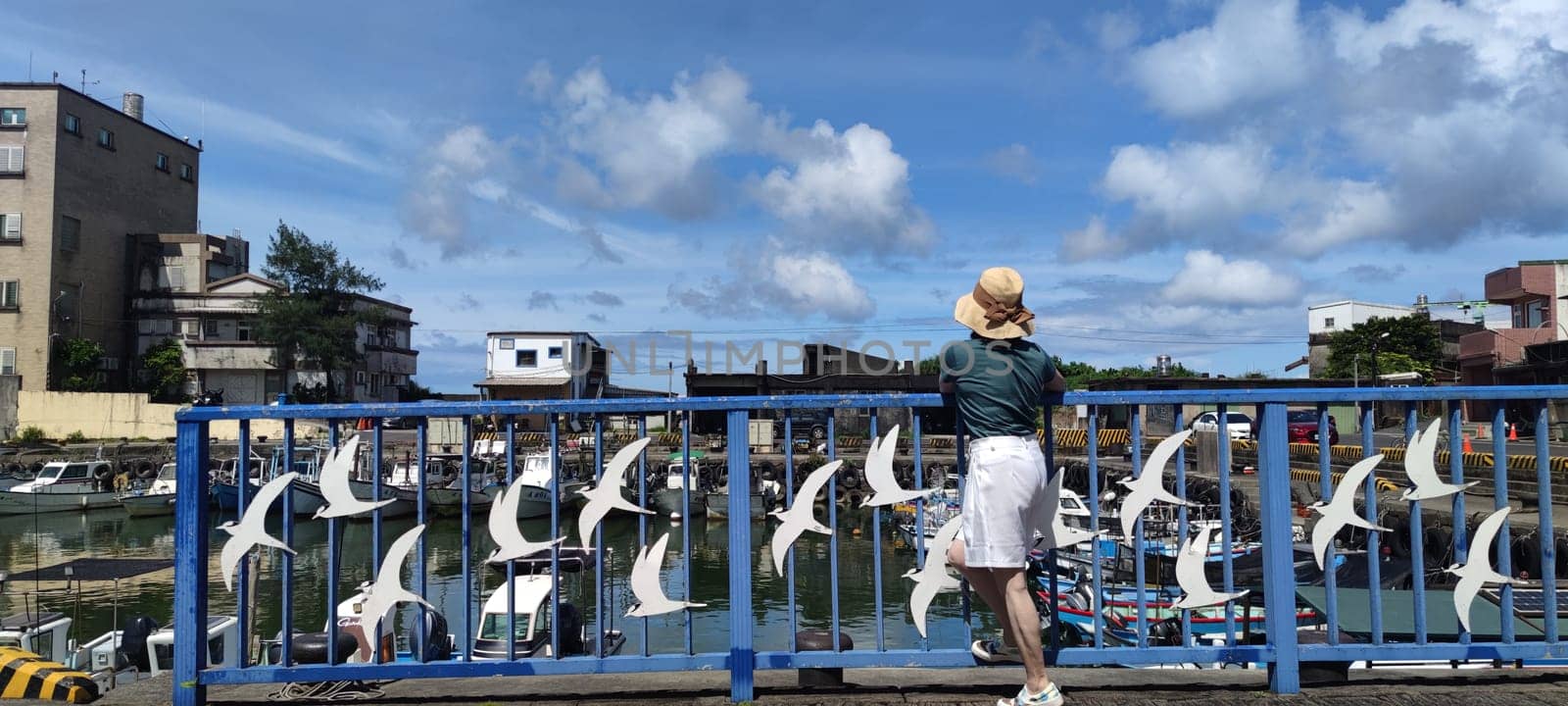 Gongliao Fishing Port, New Taipei City - Jul 27, 2022 : Located in Gongliao District and Miri Longdong Bay, surrounded by mountains on three sides and only facing the sea in the northeast to form a natural small bay, New Taipei City, Taiwan