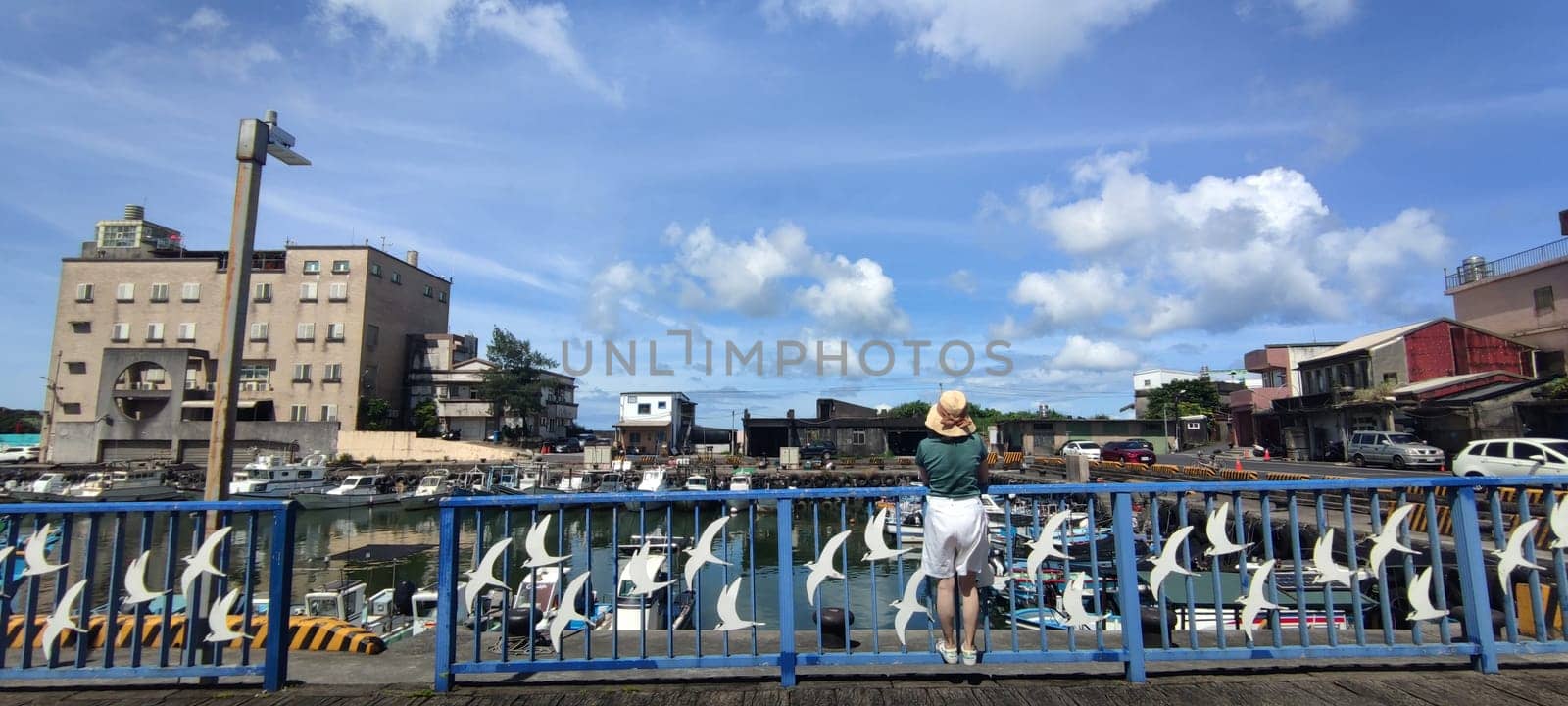 Gongliao Fishing Port, New Taipei City - Jul 27, 2022 : Located in Gongliao District and Miri Longdong Bay, surrounded by mountains on three sides and only facing the sea in the northeast to form a natural small bay, New Taipei City, Taiwan