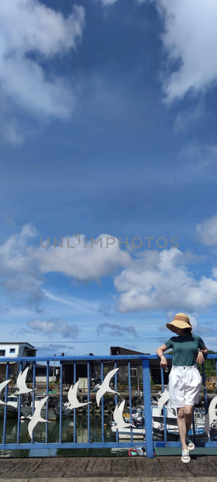 Gongliao Fishing Port, New Taipei City - Jul 27, 2022 : Located in Gongliao District and Miri Longdong Bay, surrounded by mountains on three sides and only facing the sea in the northeast to form a natural small bay, New Taipei City, Taiwan