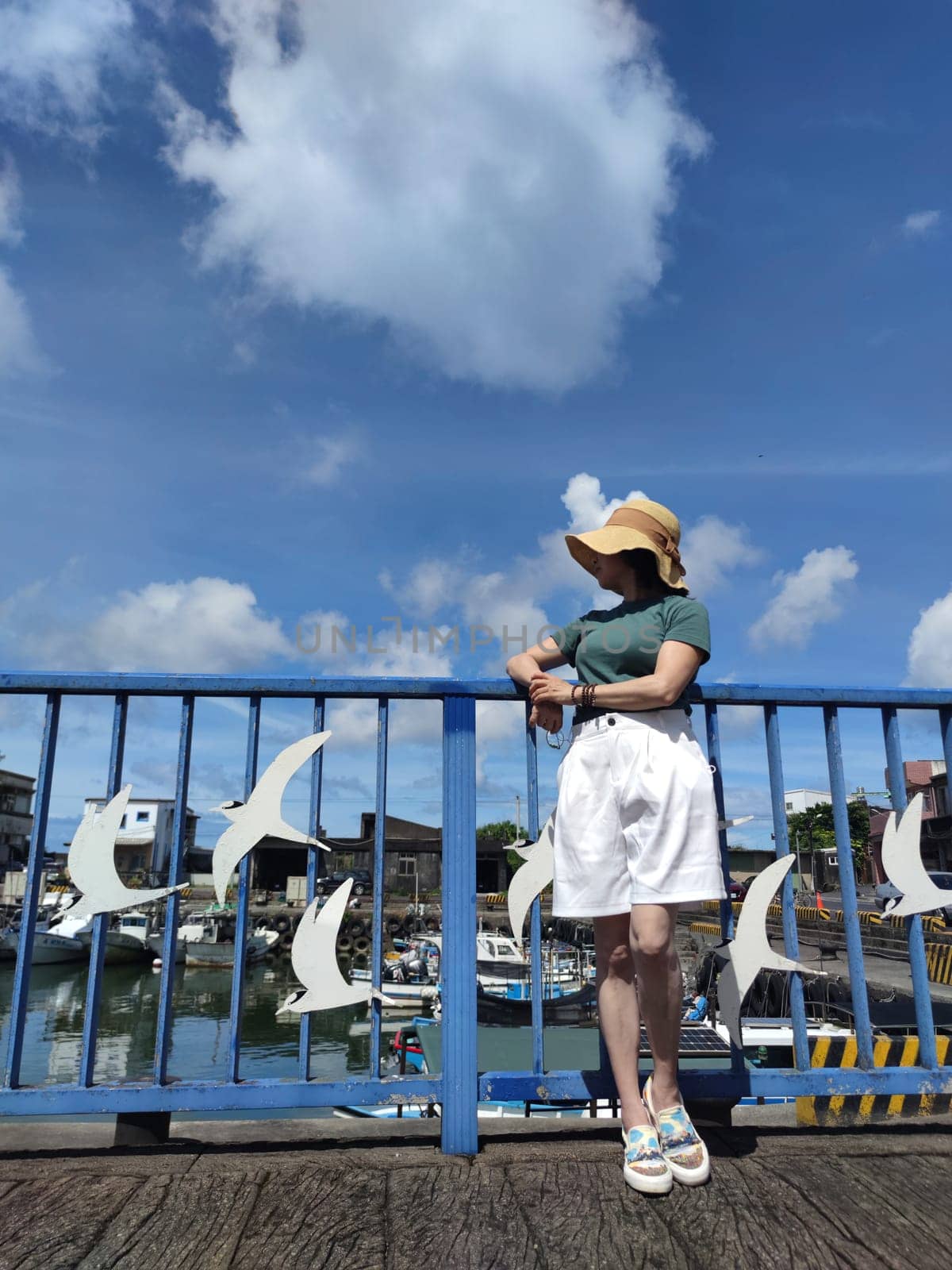 Gongliao Fishing Port, New Taipei City - Jul 27, 2022 : Located in Gongliao District and Miri Longdong Bay, surrounded by mountains on three sides and only facing the sea in the northeast to form a natural small bay, New Taipei City, Taiwan
