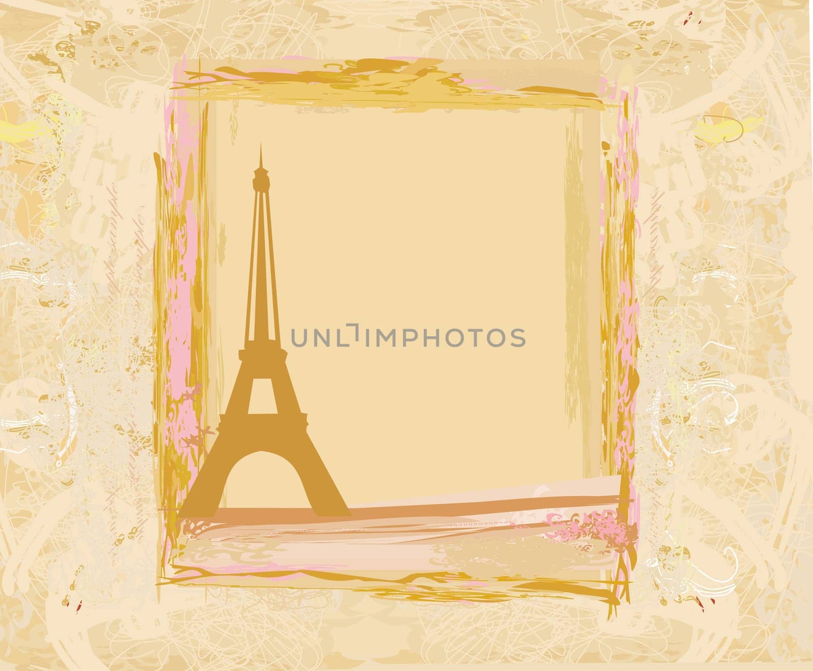 vintage retro Eiffel card