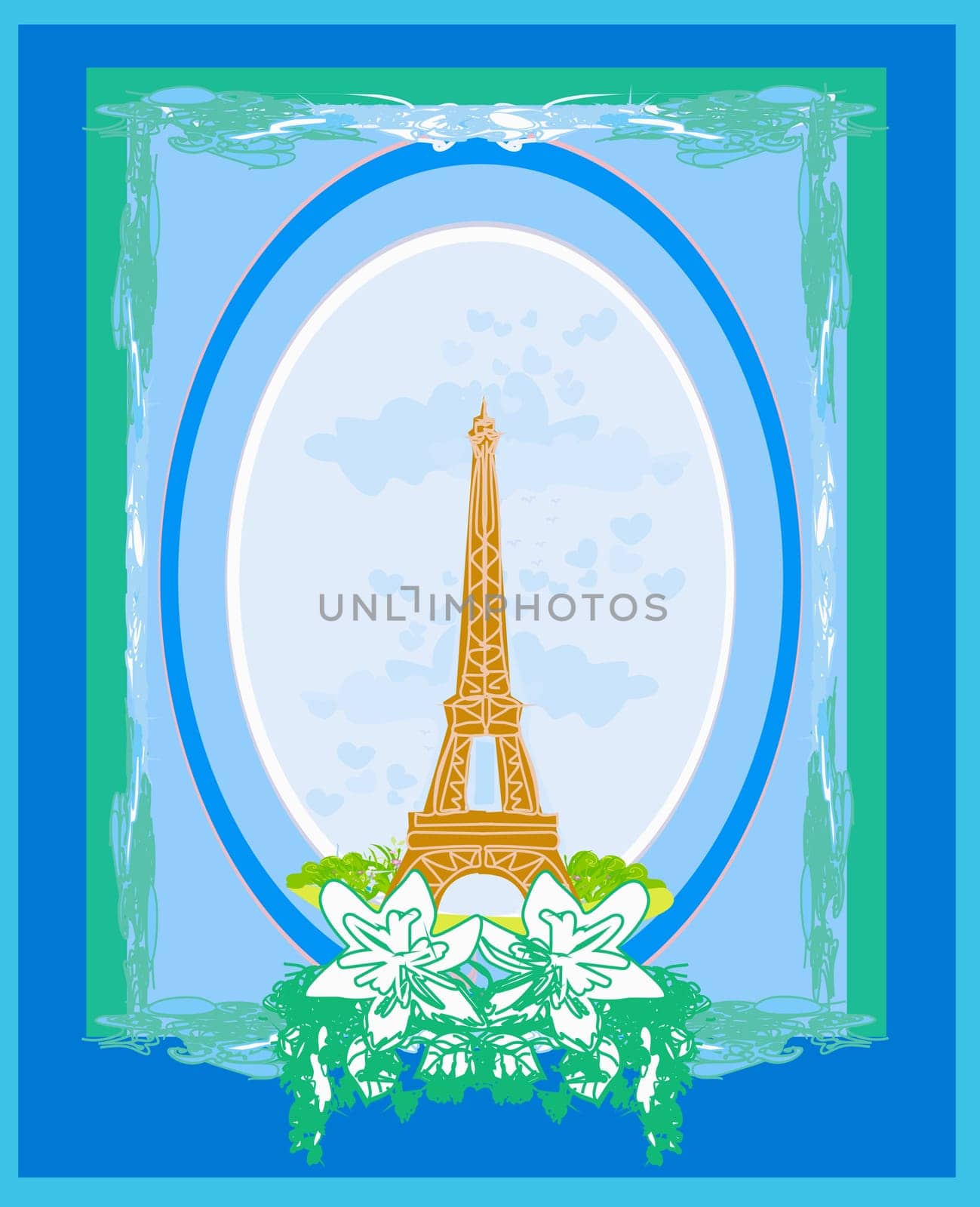 vintage retro Eiffel card