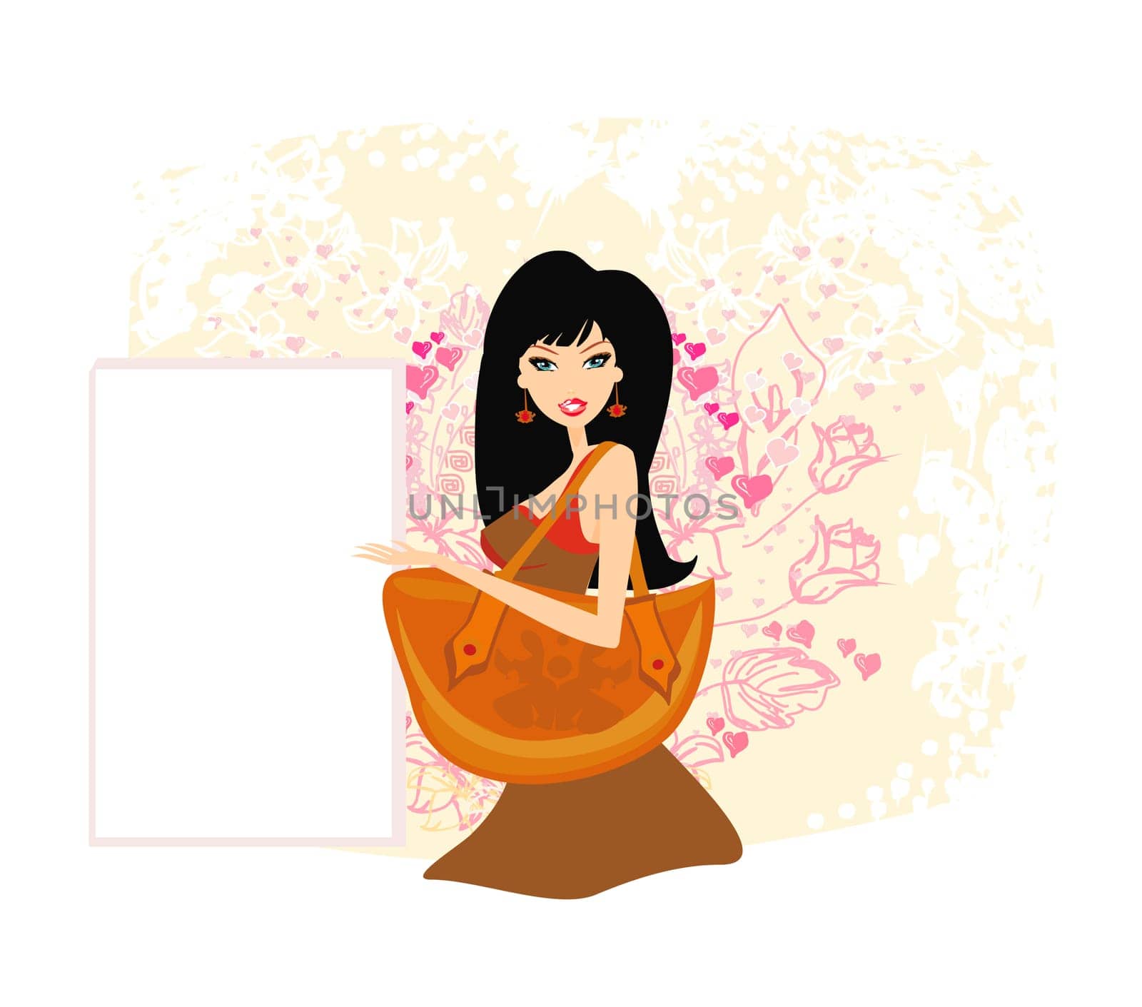 fashion girl Shopping illustration