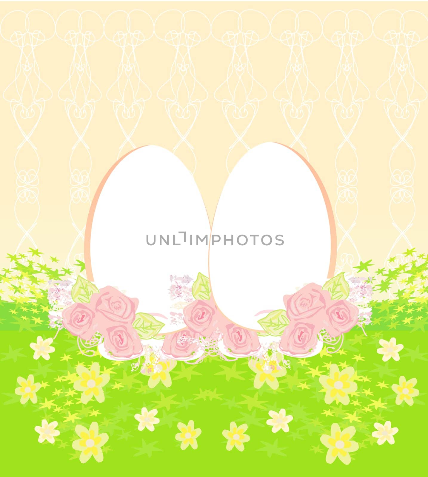 Easter Egg On Grunge Background