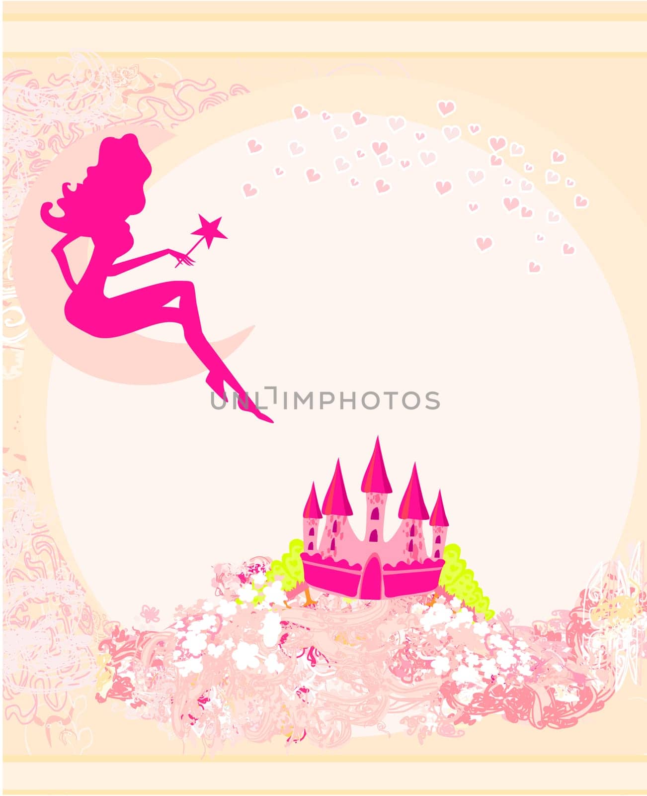 fairy flying above castle