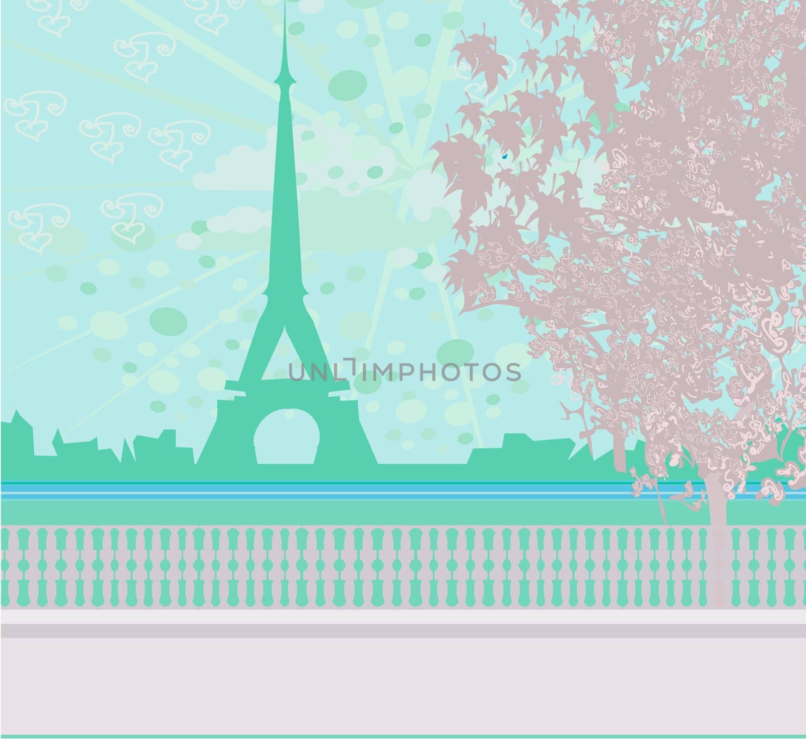 vintage retro Eiffel card