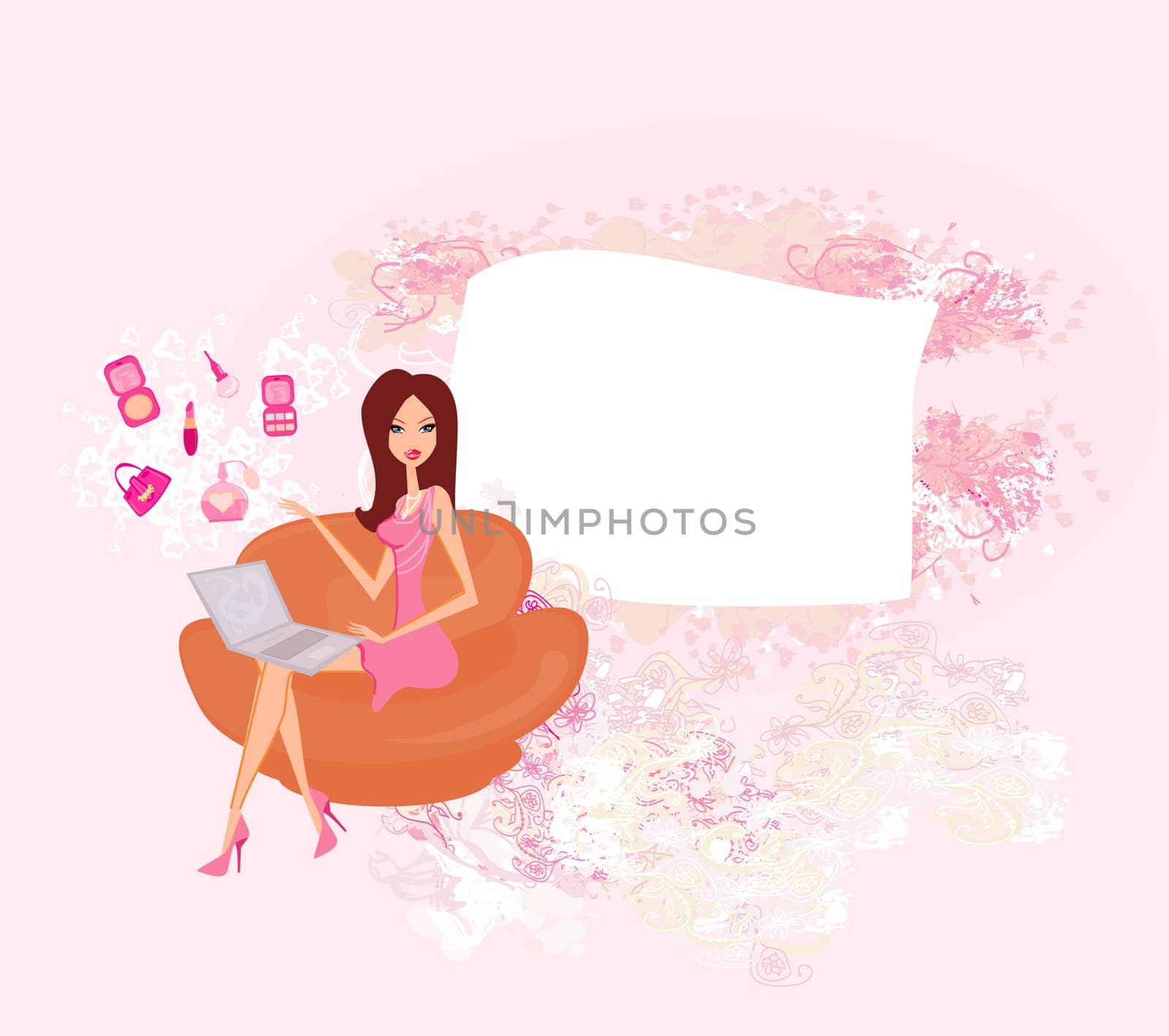 Online shopping girl