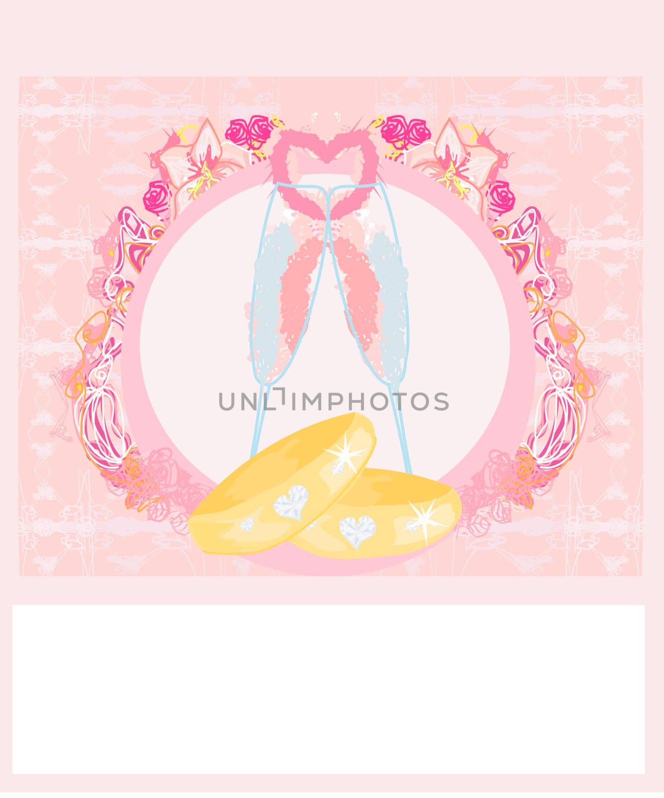 wedding Invitation card with rings