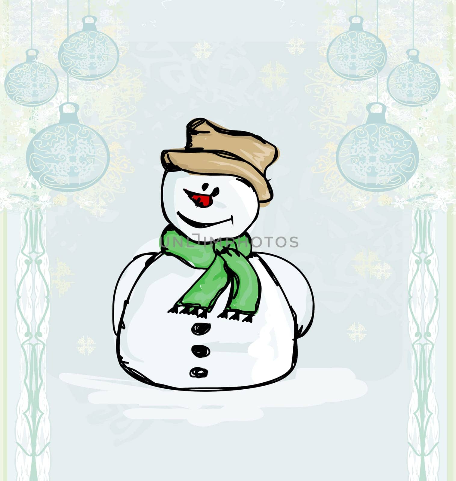 Happy snowman card