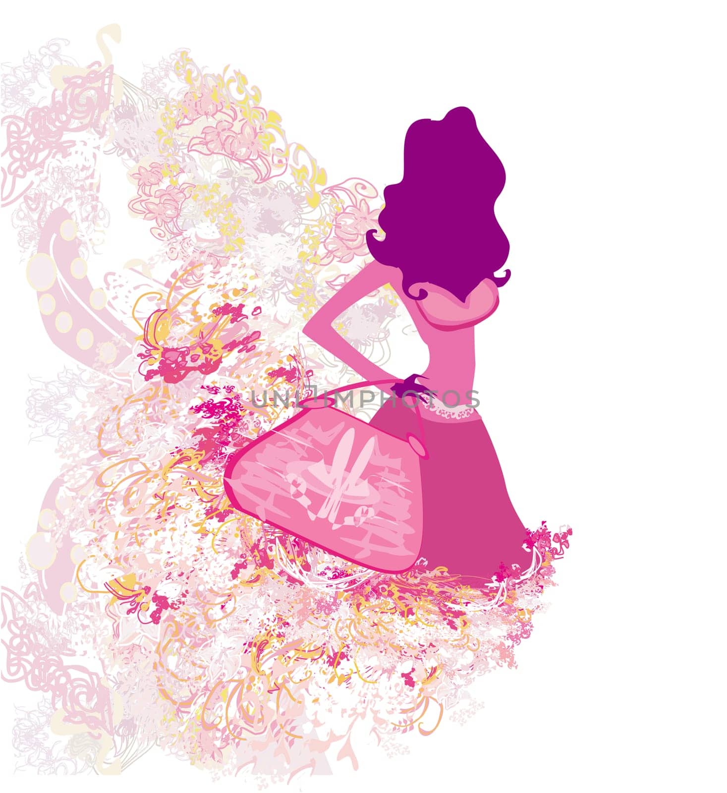 fashion girl Shopping illustration