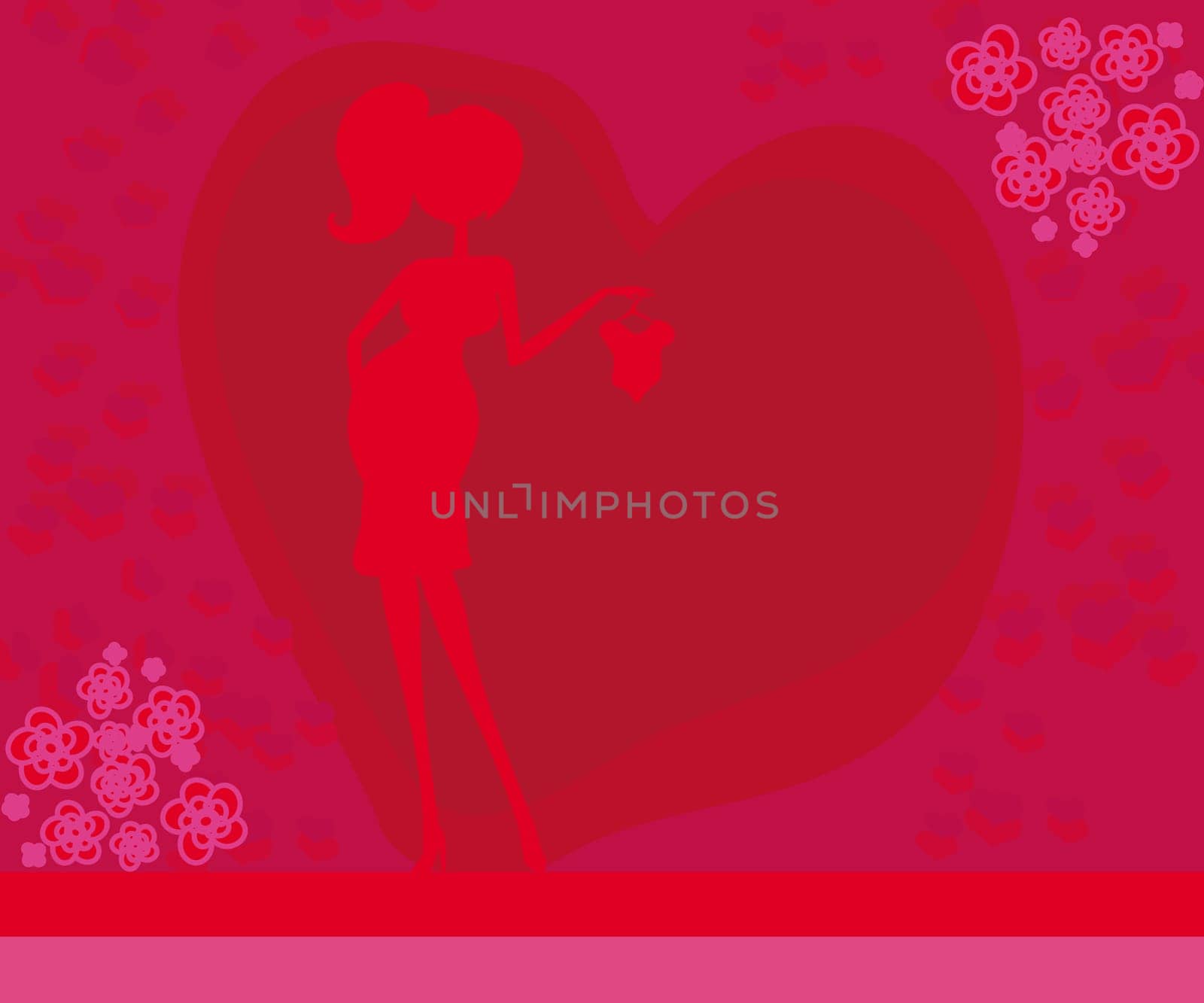 Beautiful pregnant woman on shopping for her new baby- abstract background