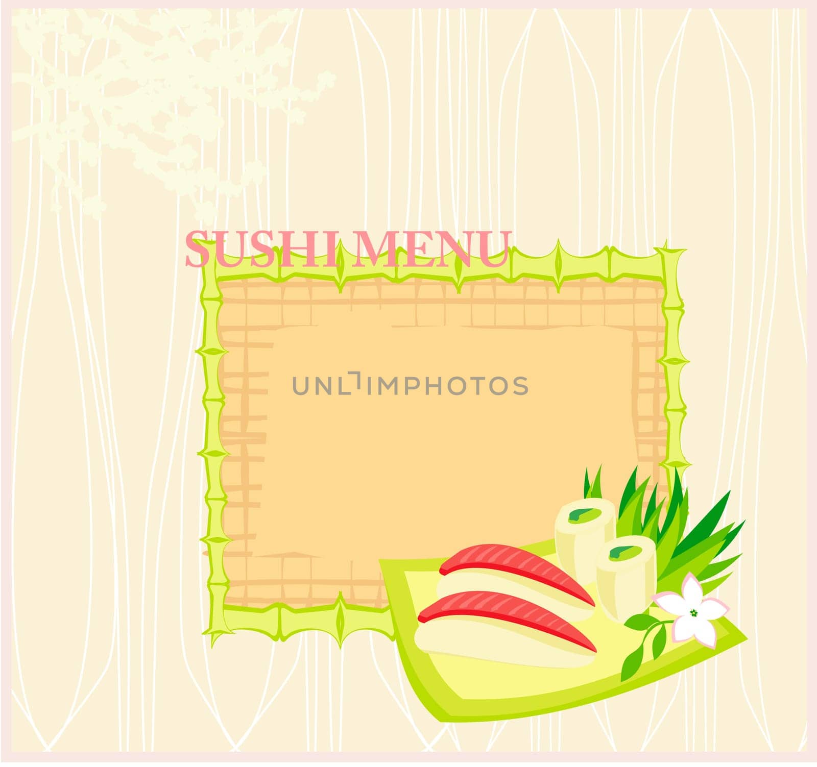 template of traditional Japanese food menu