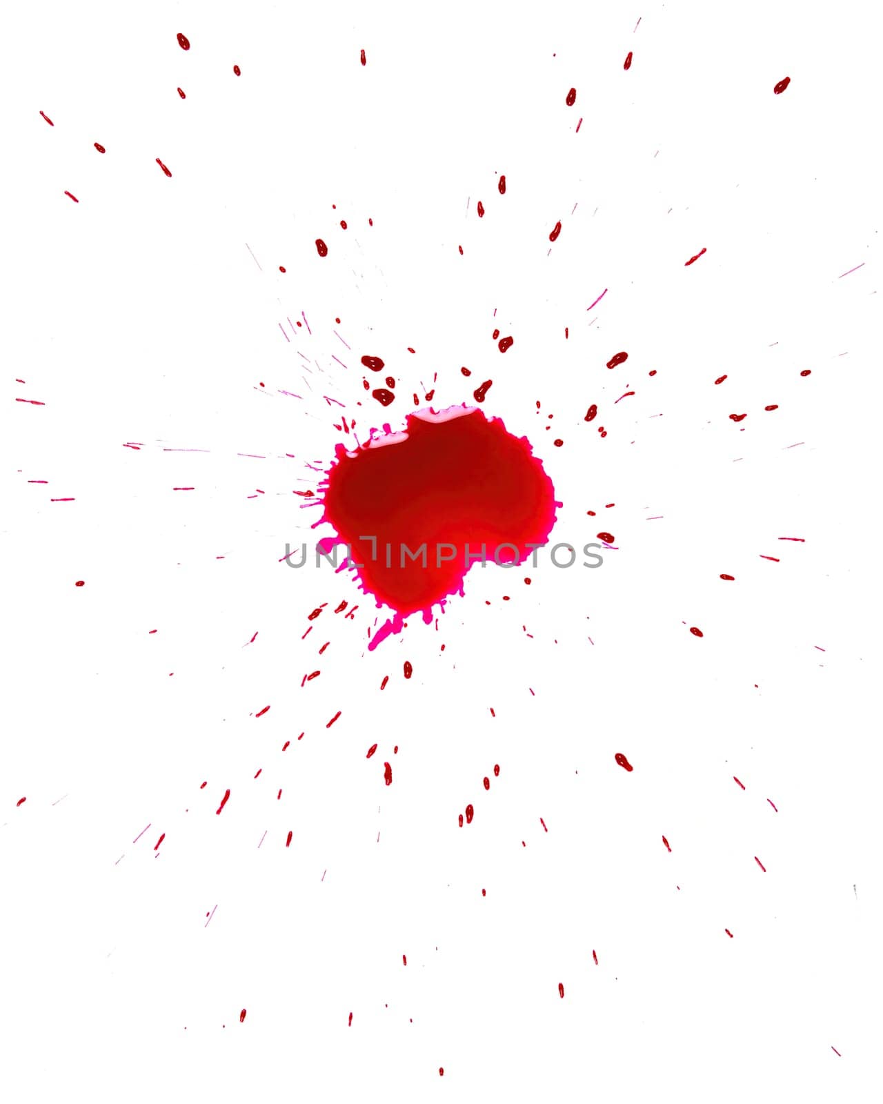 watercolor splash overlay red splattered ink on white background grunge stain effect illustration