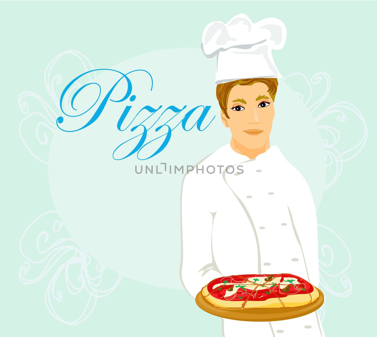 chef with pizza