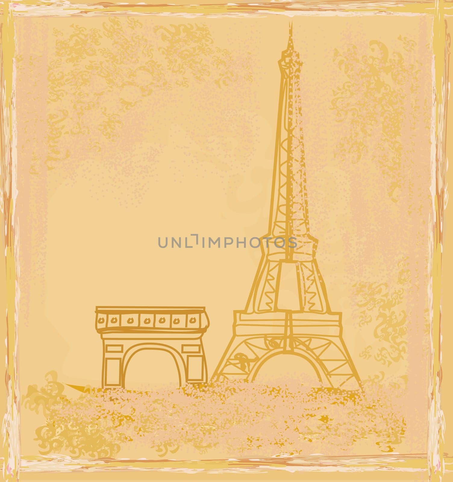 vintage retro Eiffel card