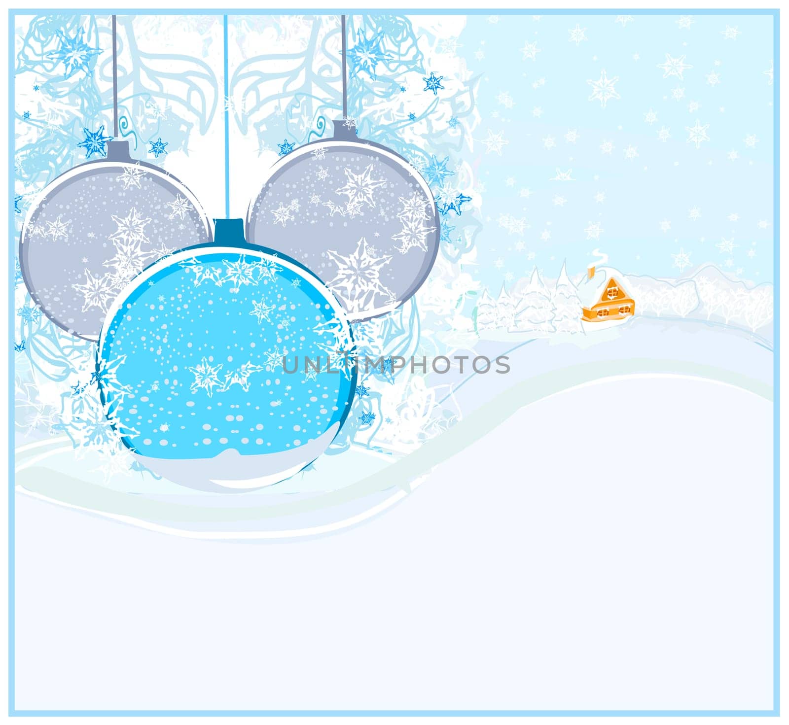 Christmas night in the village card