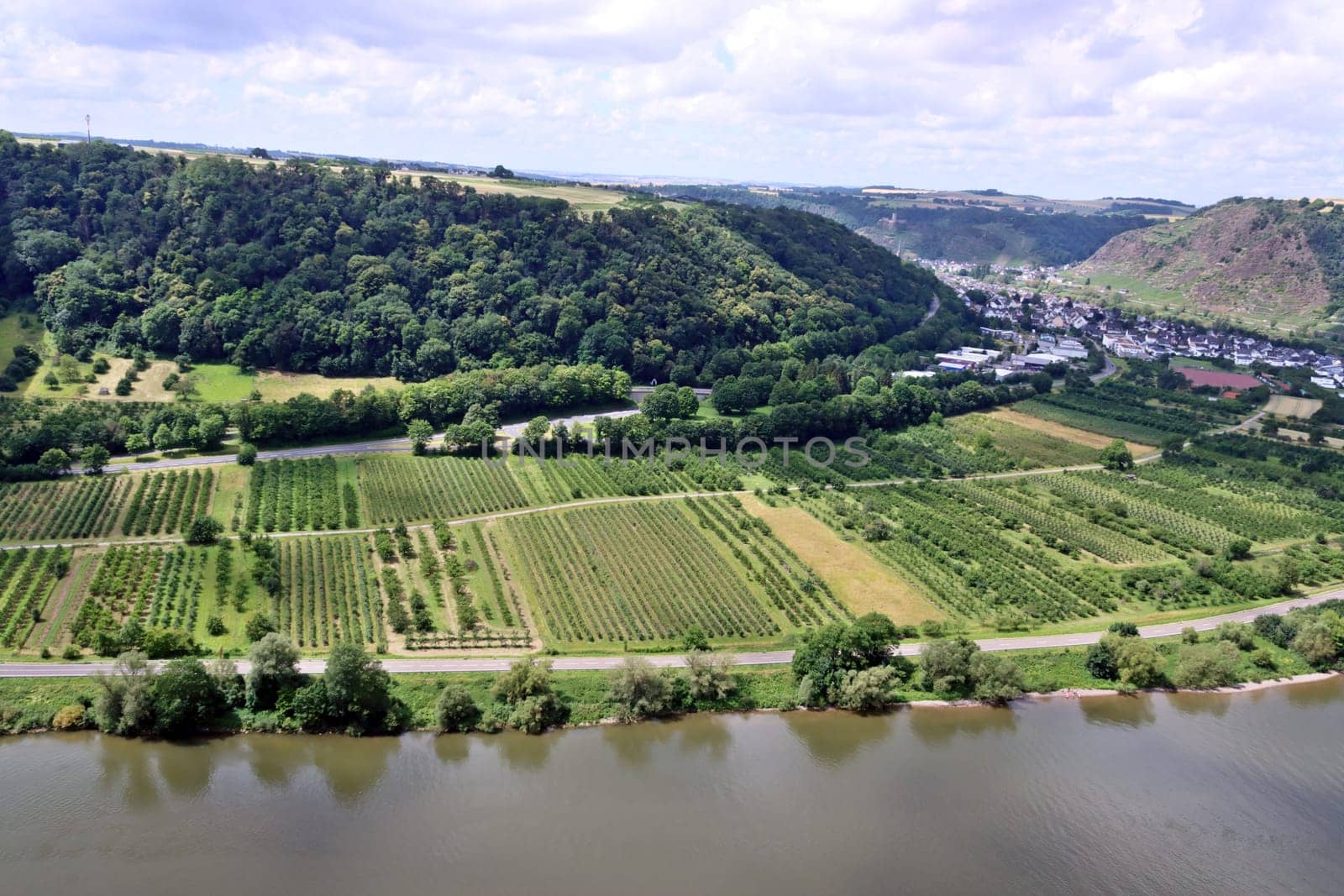 Blick vom Aussichtspunkt Blumsley auf die Mosel, Rheinland-Pfalz, Deutschland, Dieblich