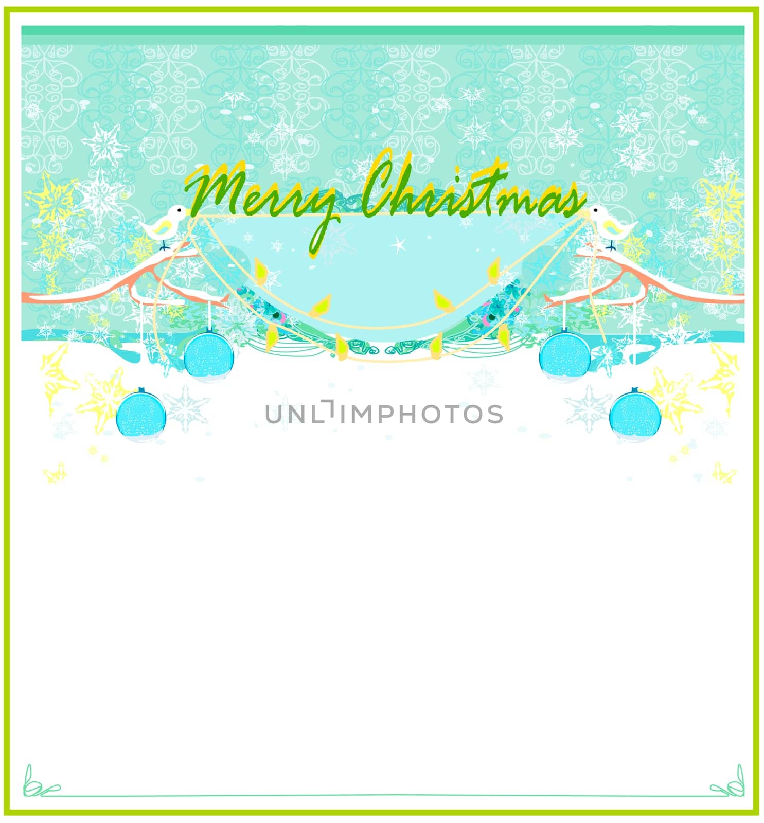 Christmas birds with decorative balls