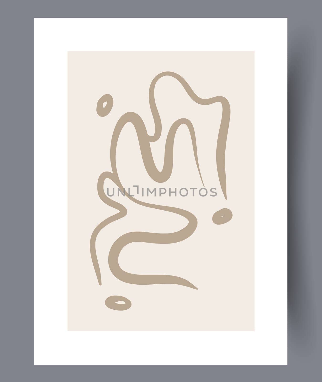 Minimalistic hand drawn wall art banners. Minimal Scandinavian designs for interior. Printable abstract wall posters. Vector illustration.