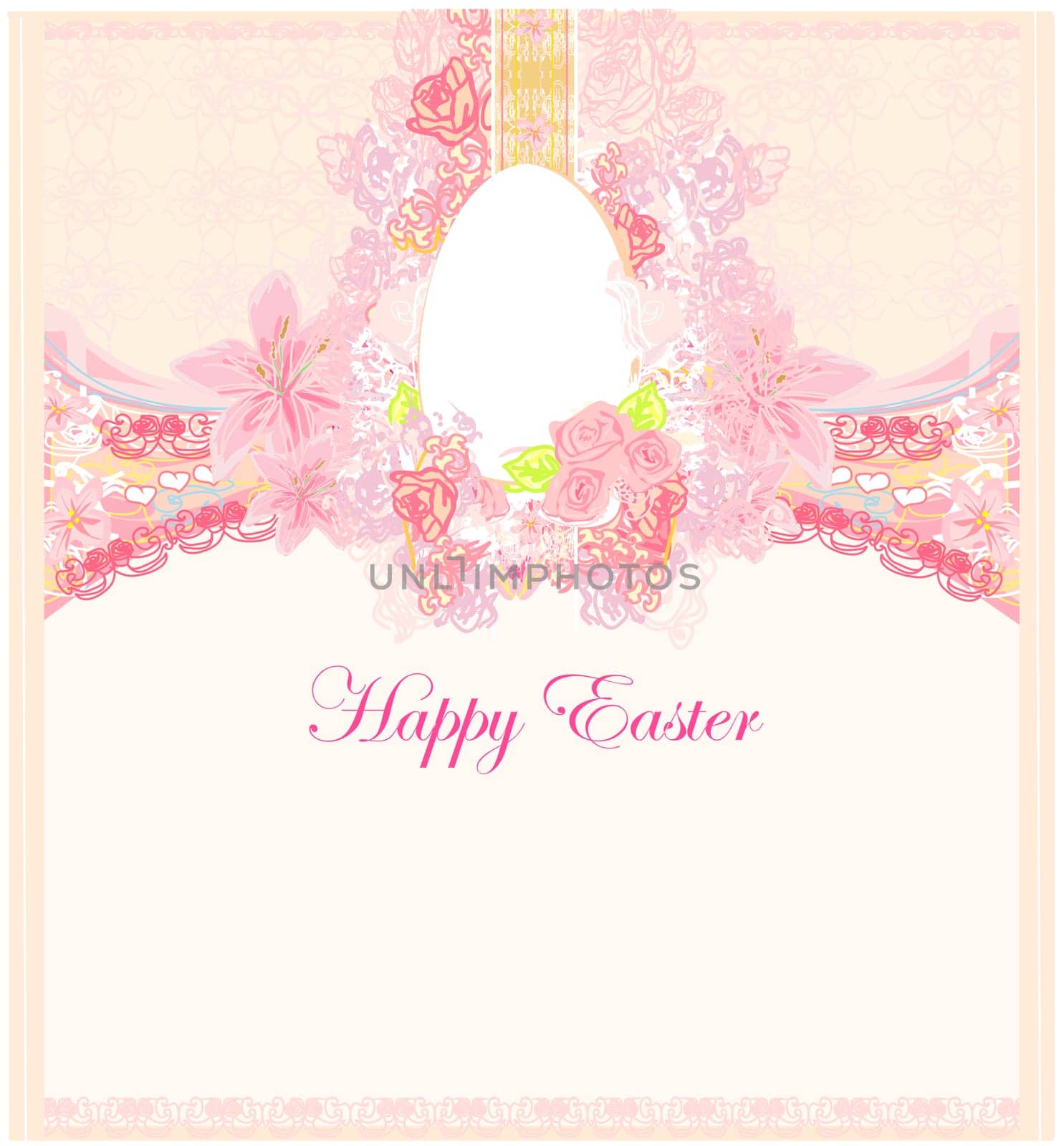 Easter Egg On floral Background