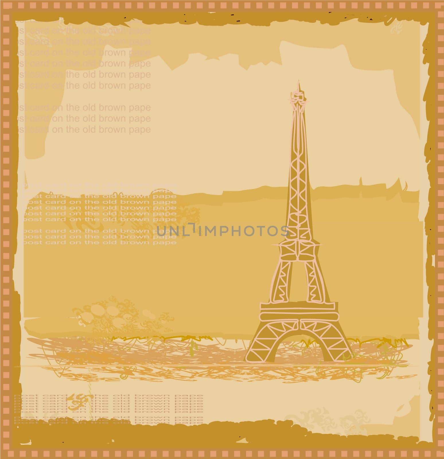 vintage retro Eiffel card