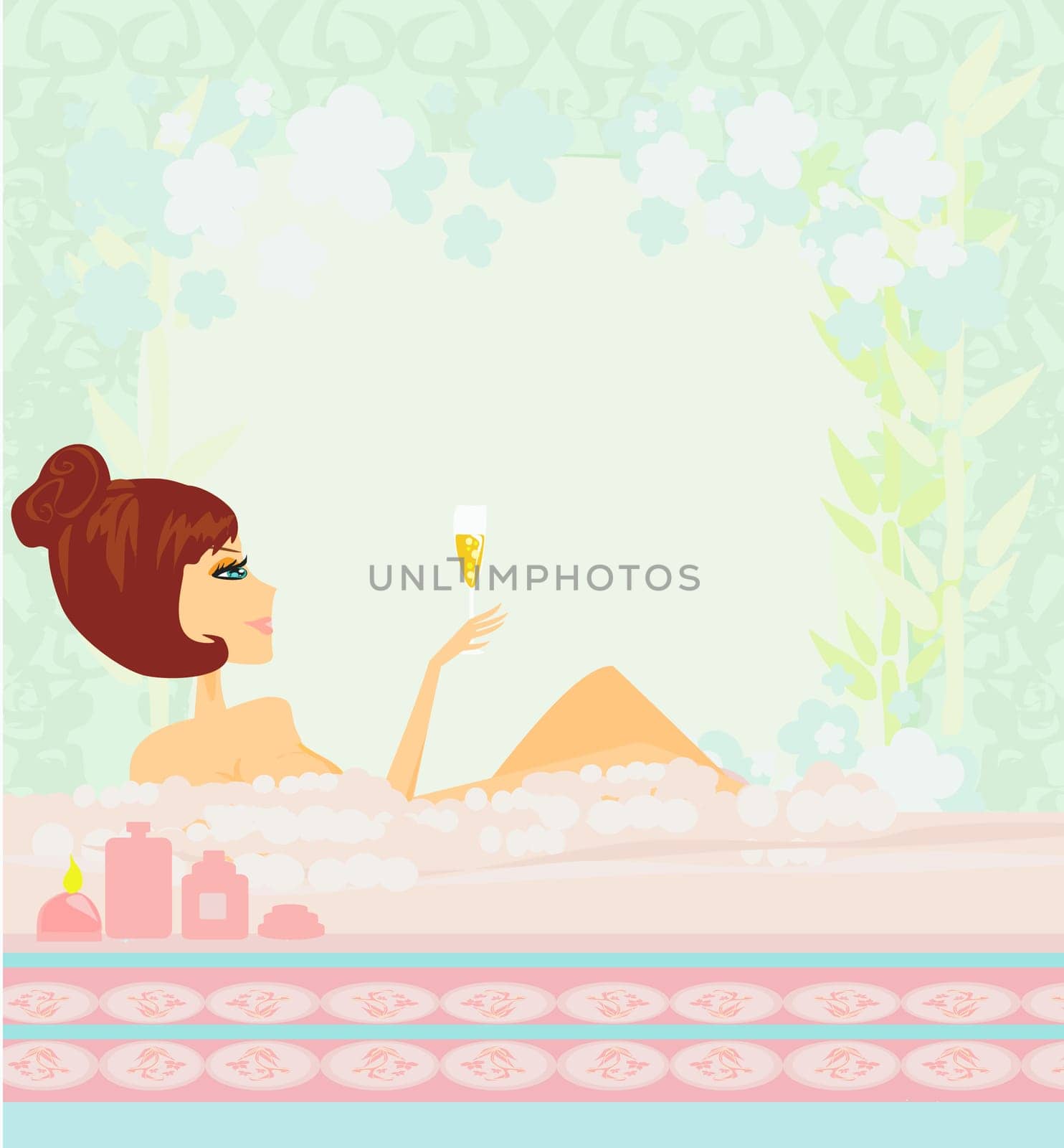 pretty girl enjoying elegant spa