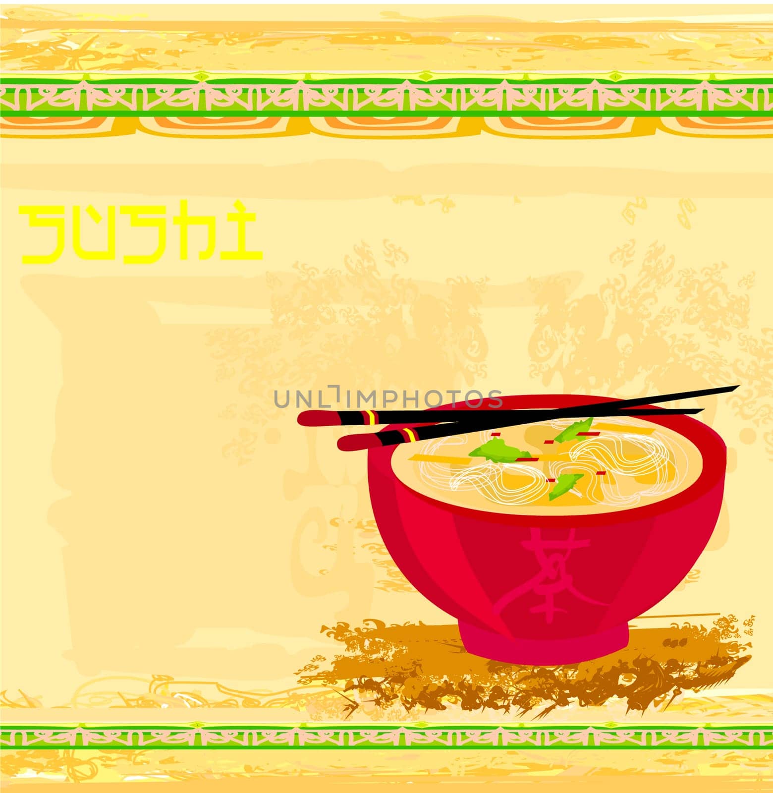 template of traditional Japanese food menu