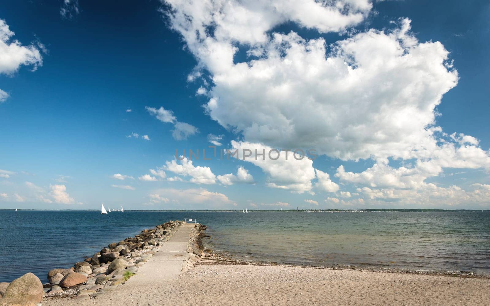 cotton candy like clouds over the Kieler Bay, Germany