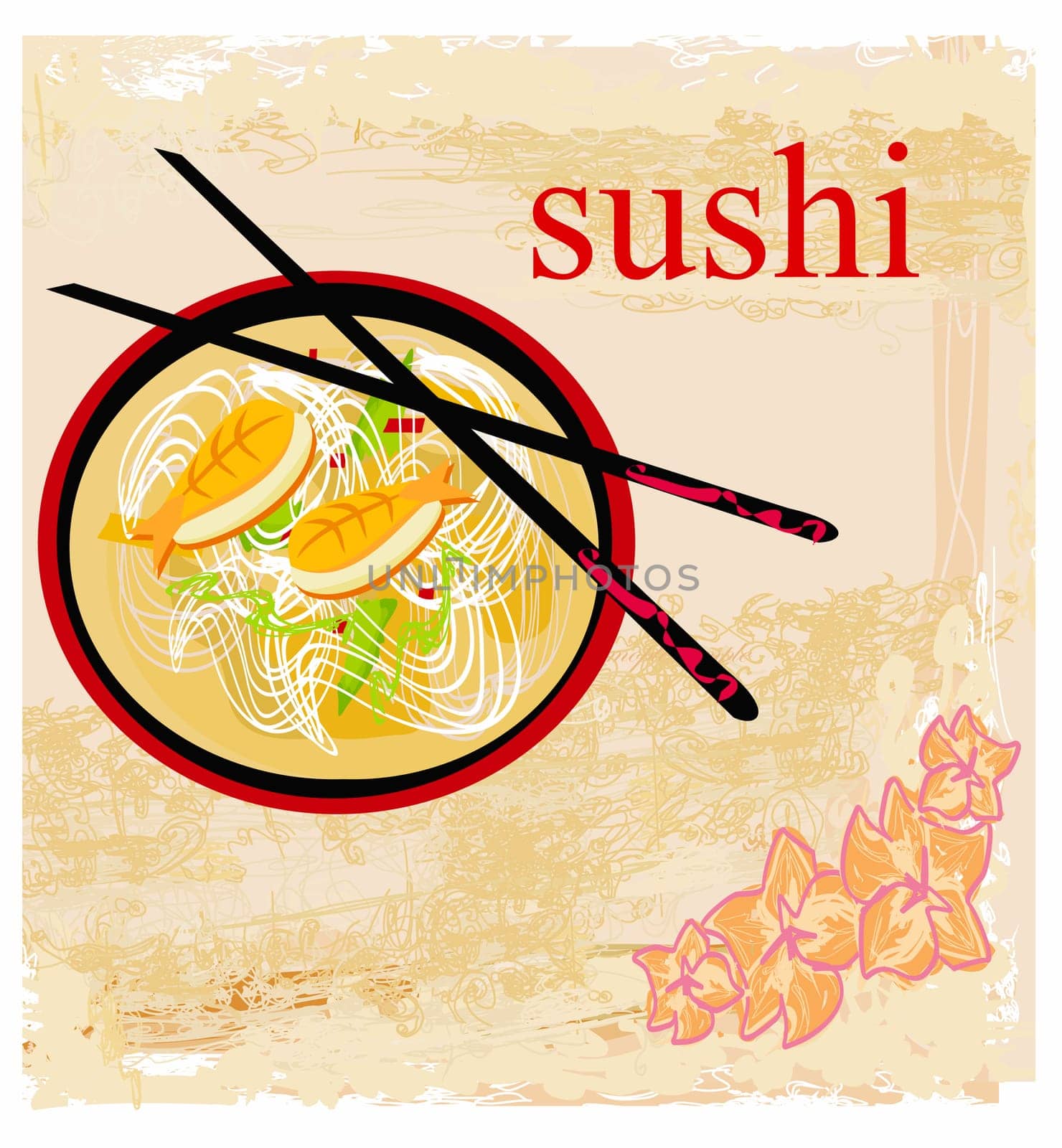 template of traditional Japanese food menu