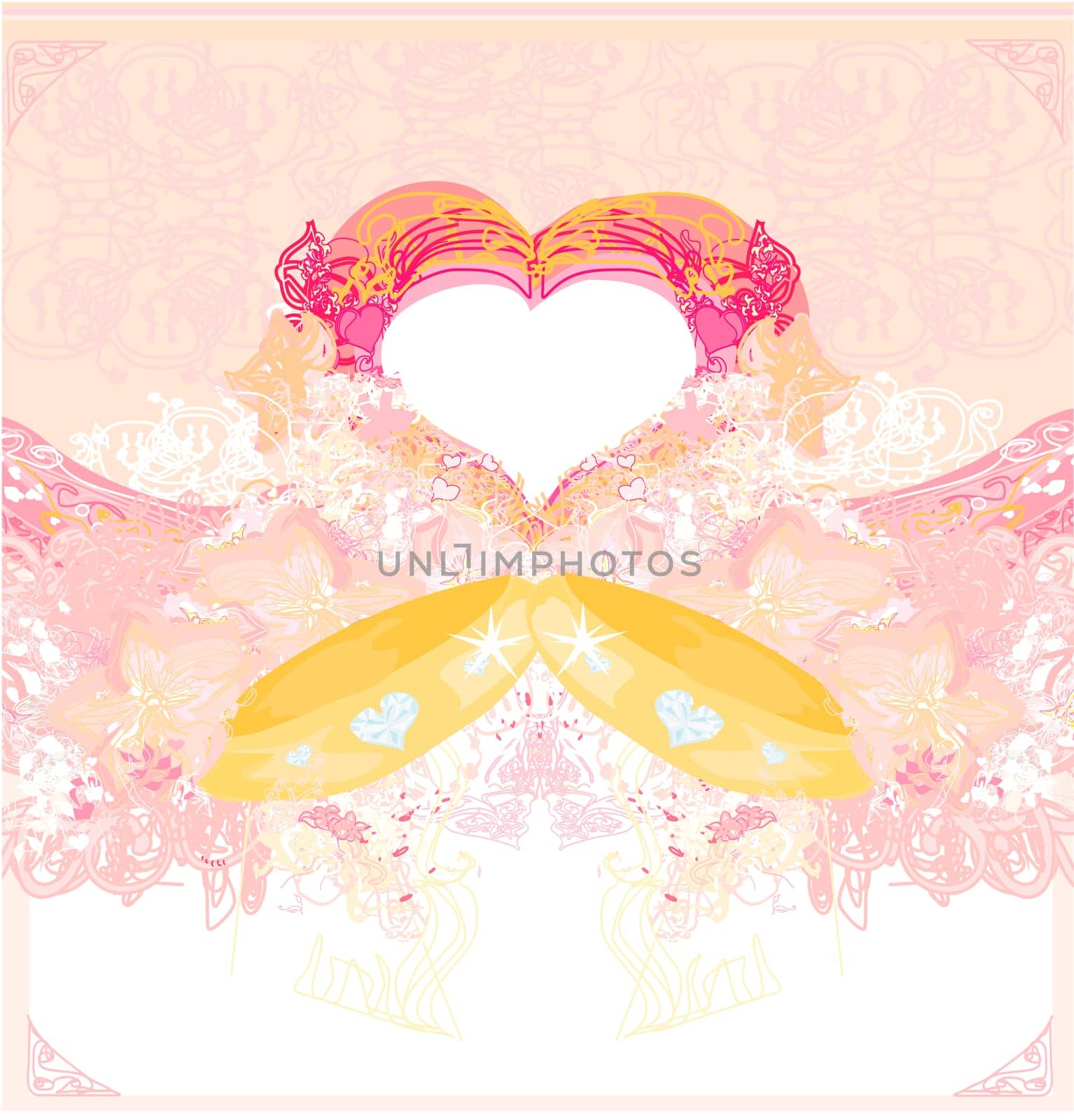 wedding Invitation card with rings