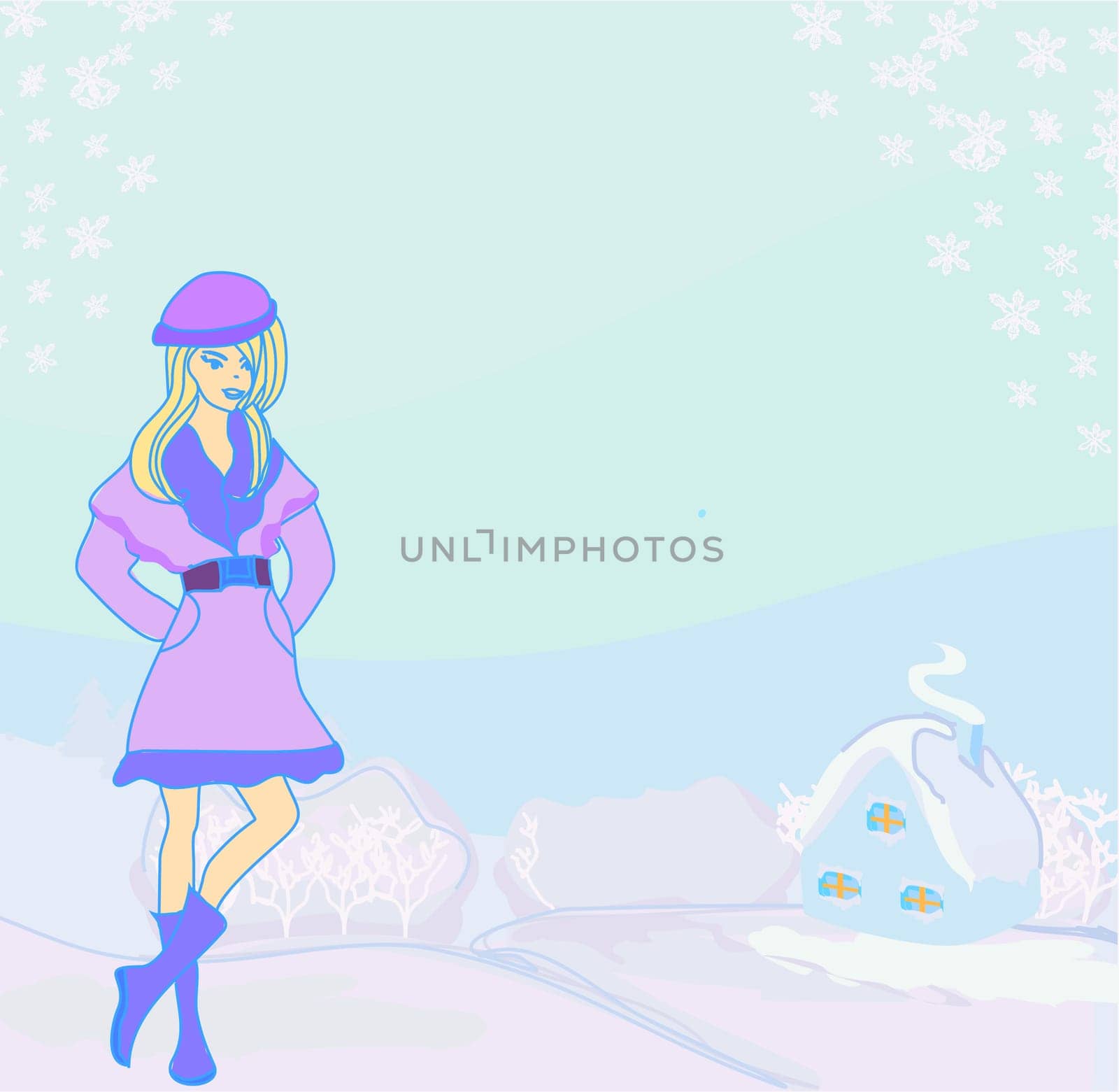 beautiful winter girl