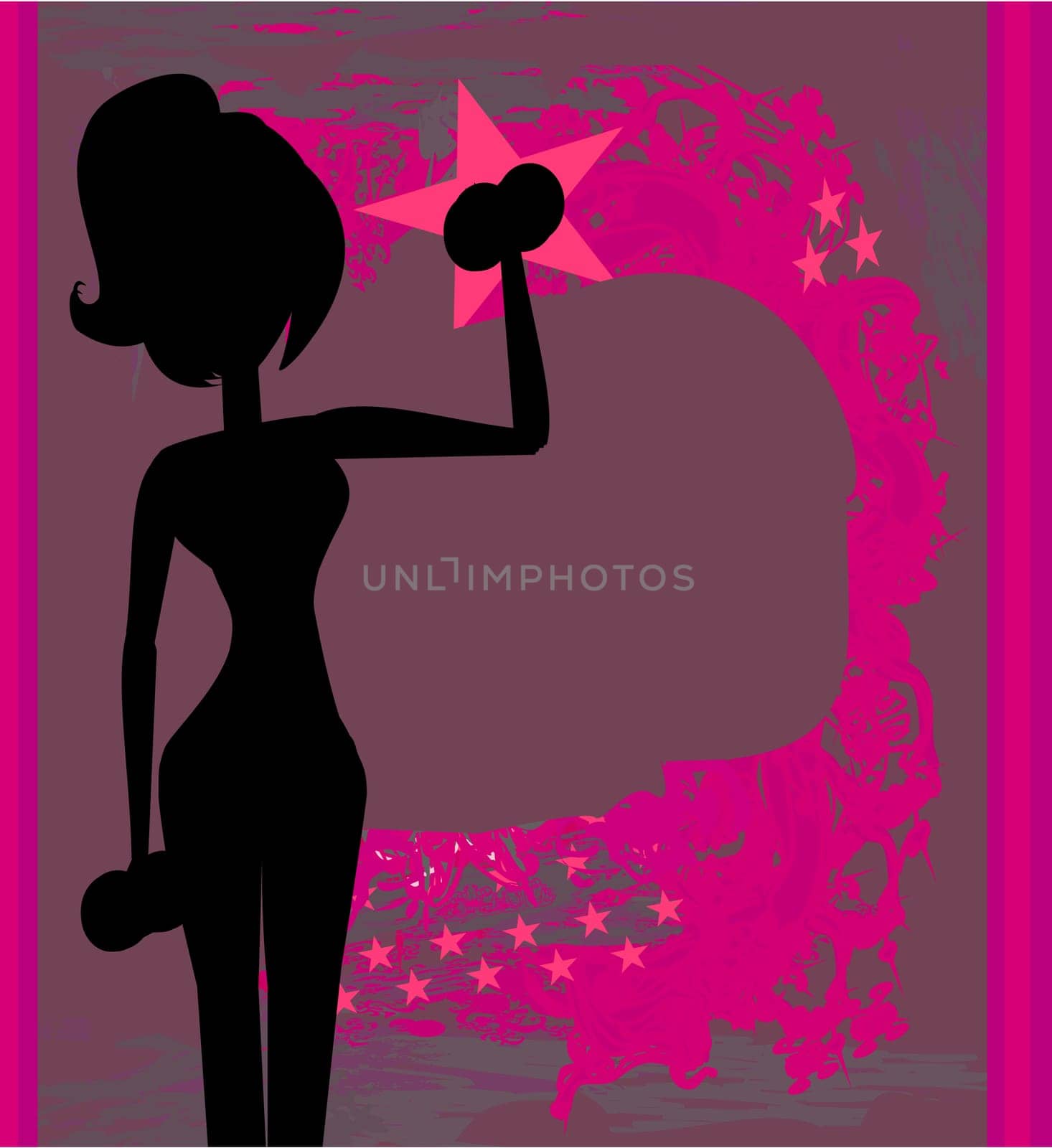 fit woman exercising with two dumbbell weights on her hands