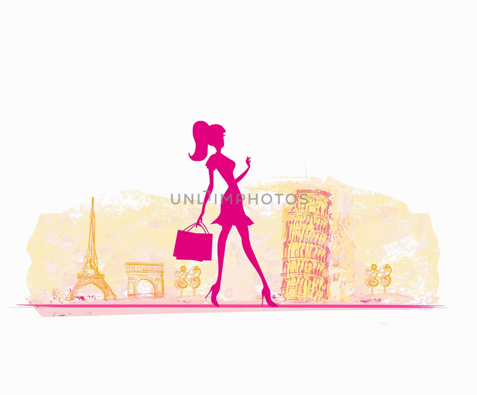 beautiful women Shopping in France and Italy