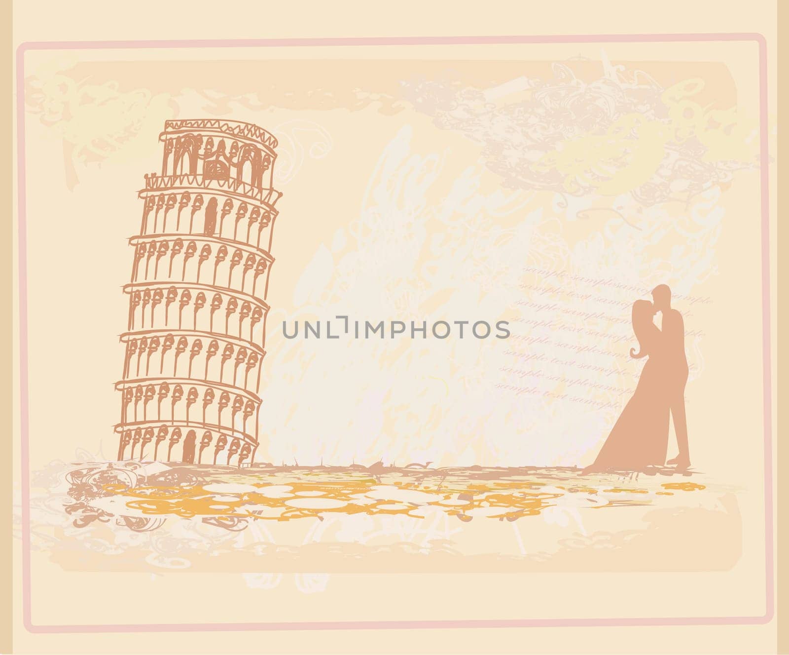 Young Couple of Tourists in Pisa
