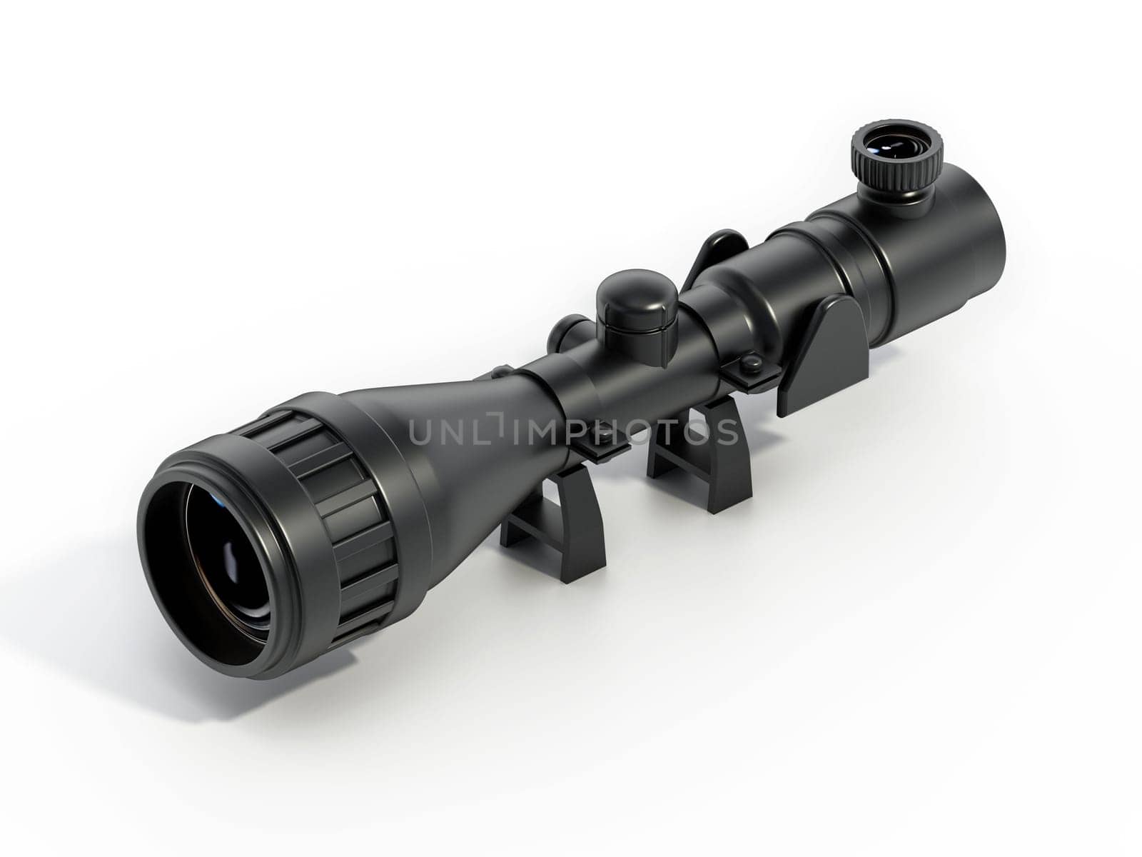 Rifle scope isolated on white background. 3D illustration.