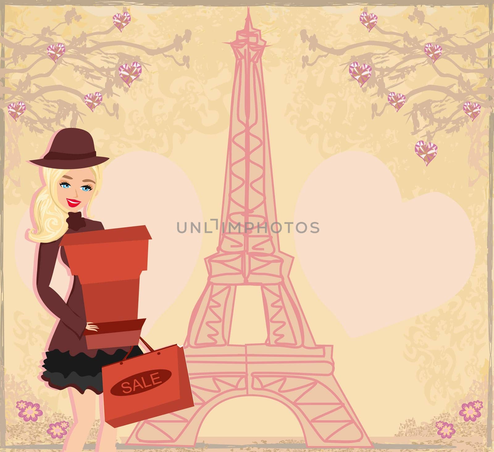 Beautiful elegant women Shopping in Paris