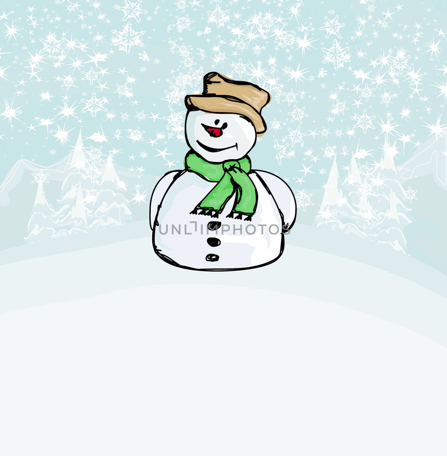 Happy snowman card