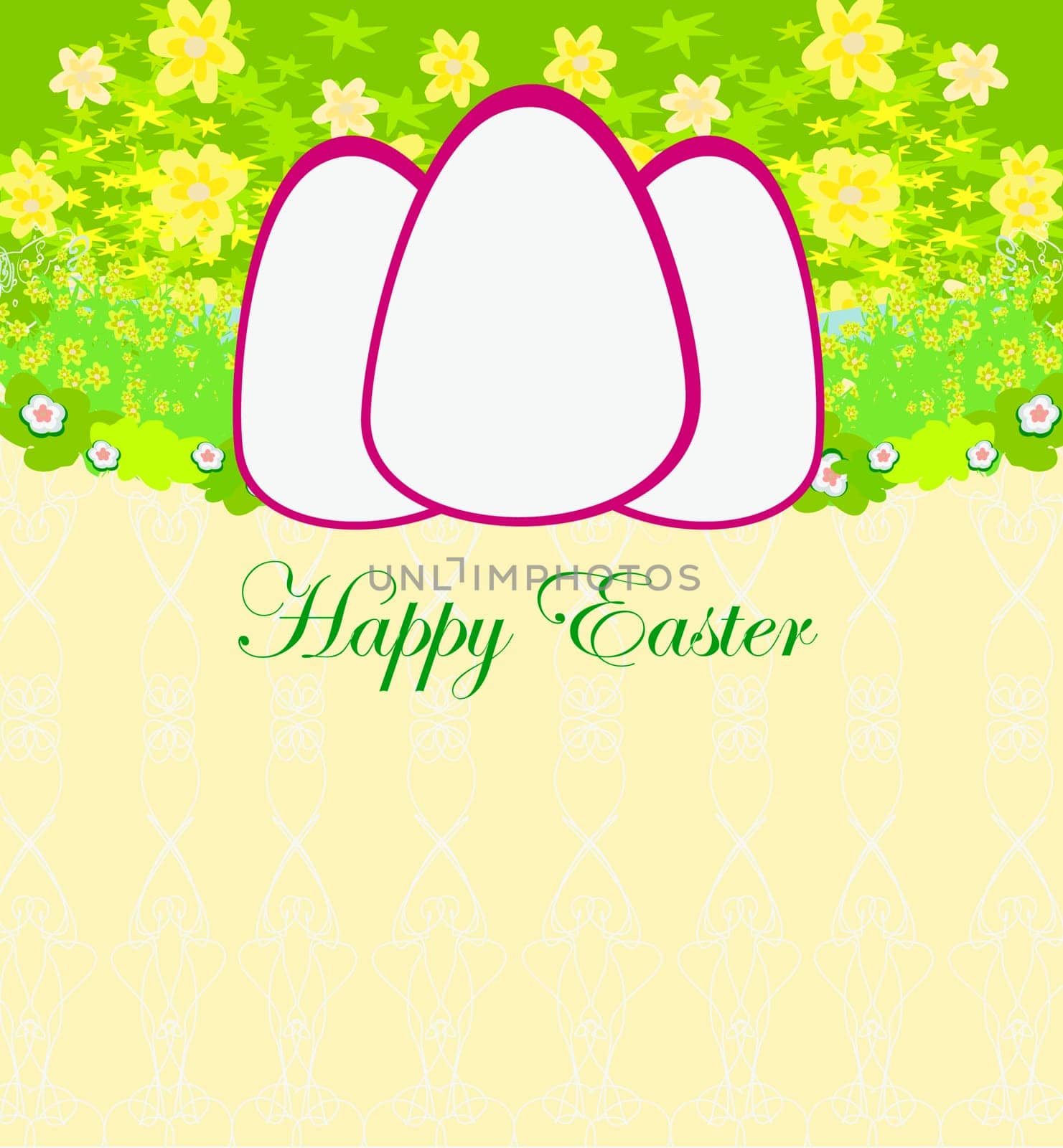 Easter Egg On floral Background
