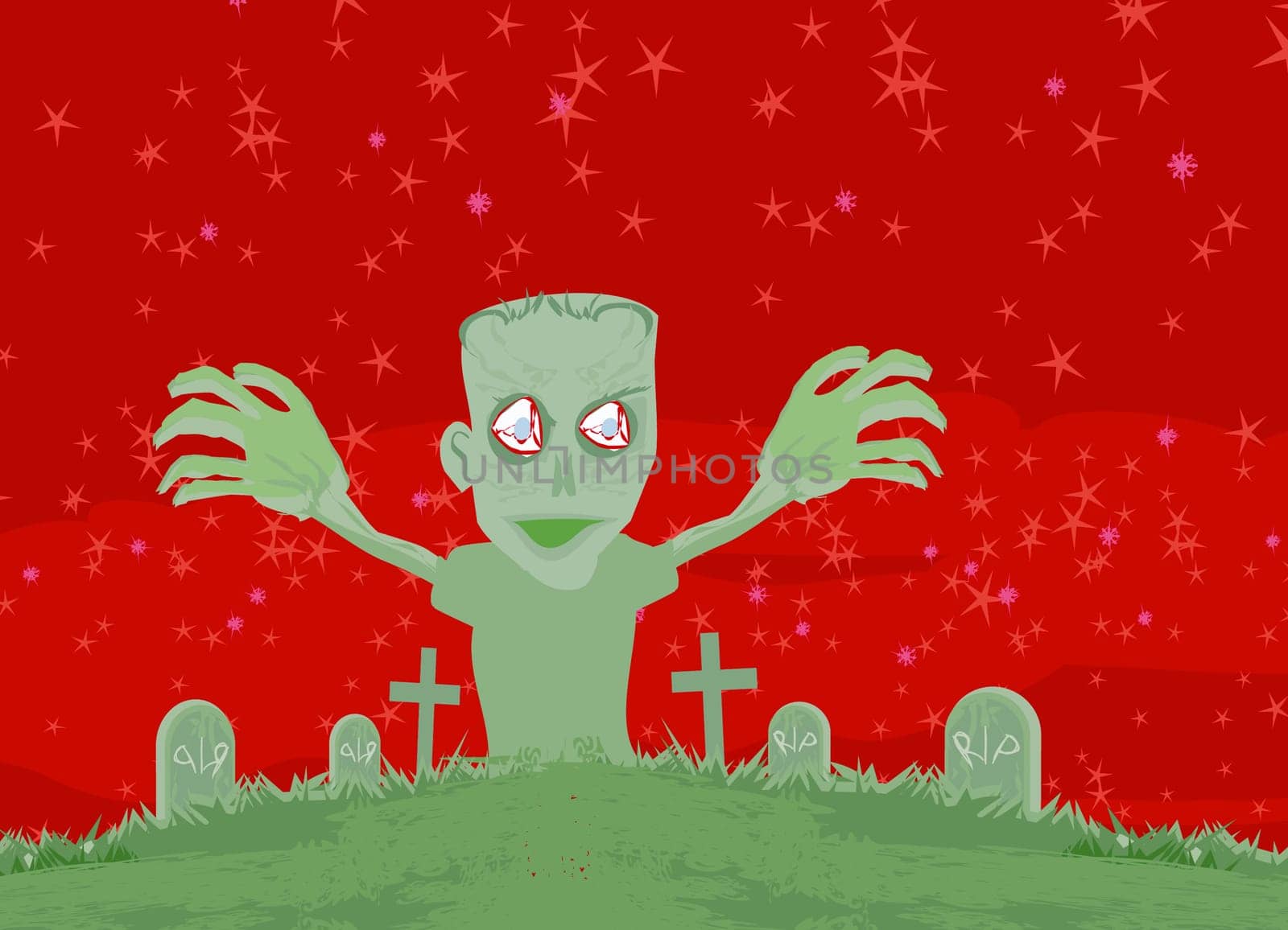 zombie coming out of his grave
