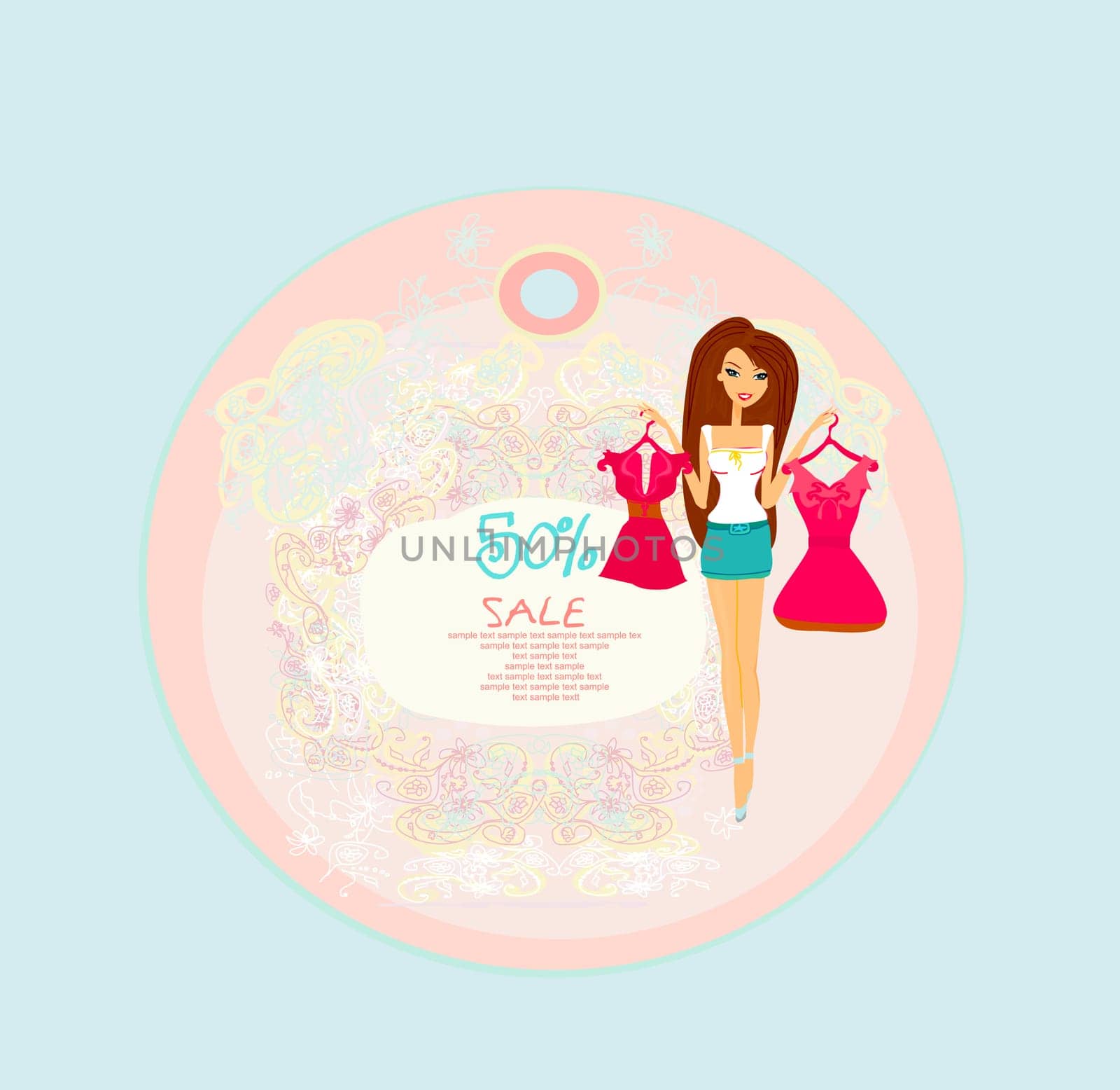 Price Tags With Fashion Girl